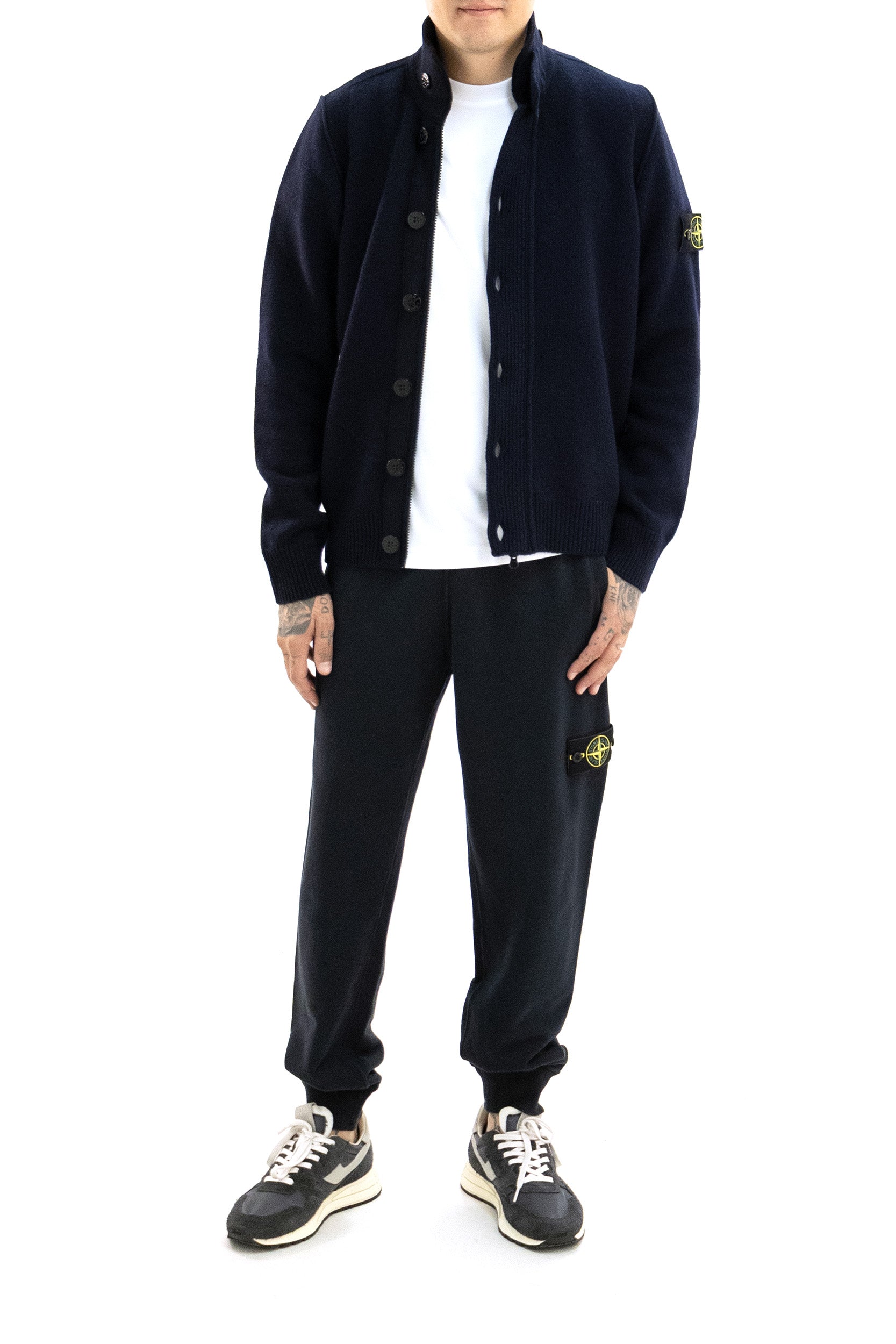 Maglione in Misto Lana con Bottoni<BR/> L2S155100047 S00A3 V0020 STONE ISLAND 