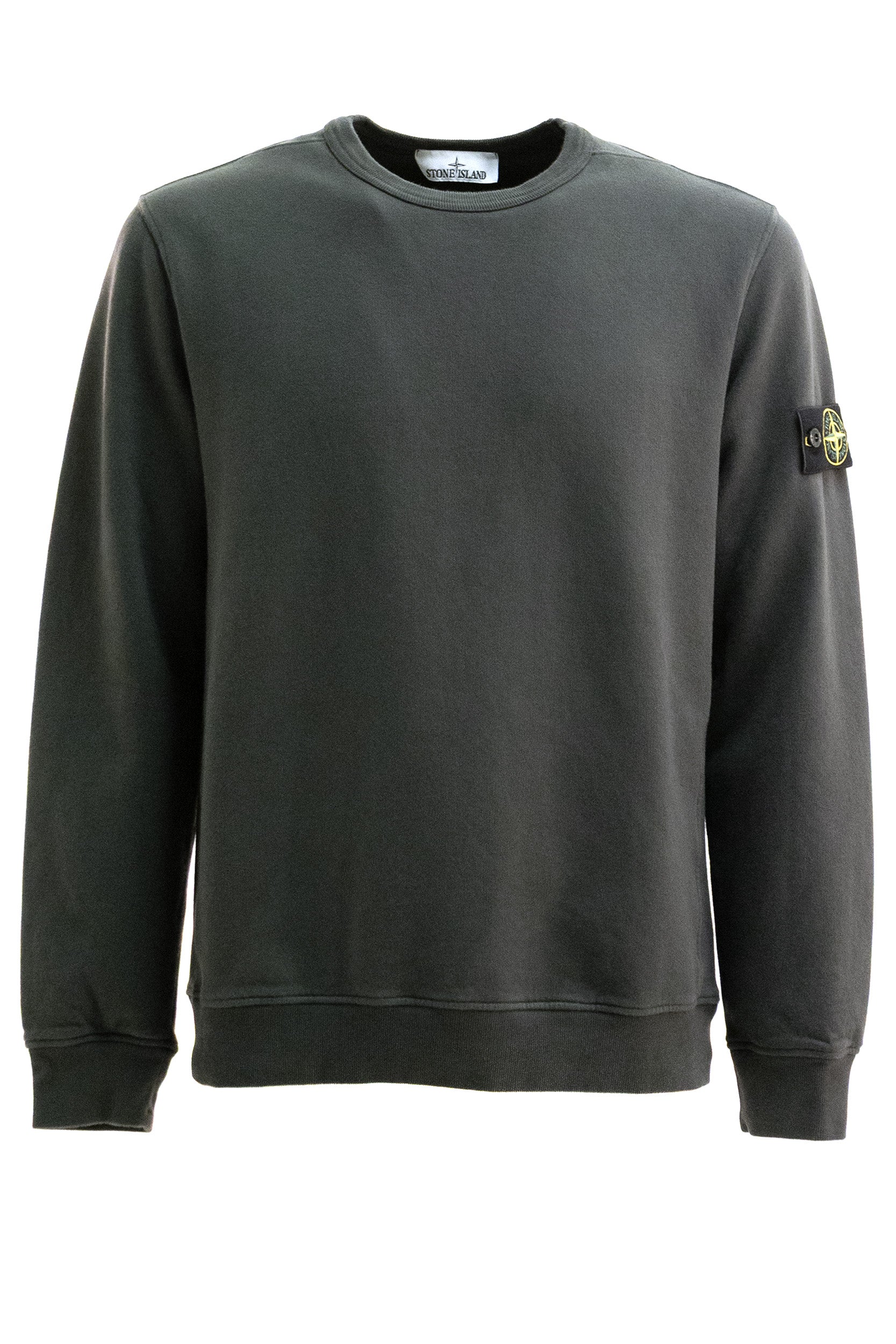 Felpa in cotone di colore grigio scuro<BR/> L2S156100049 S0A20 V0062 STONE ISLAND 