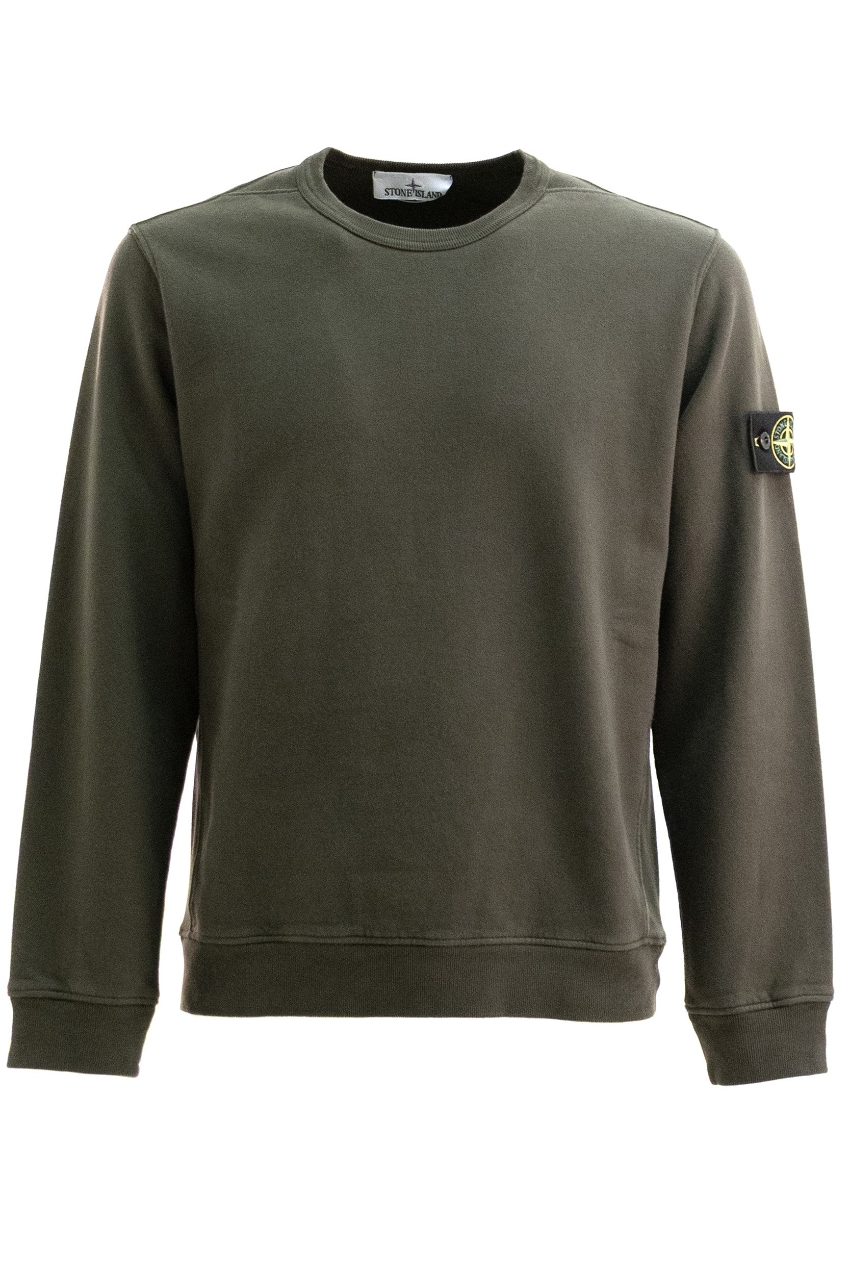 Felpa in cotone di colore verde <BR/> L2S156100049 S0A20 V0078 STONE ISLAND 