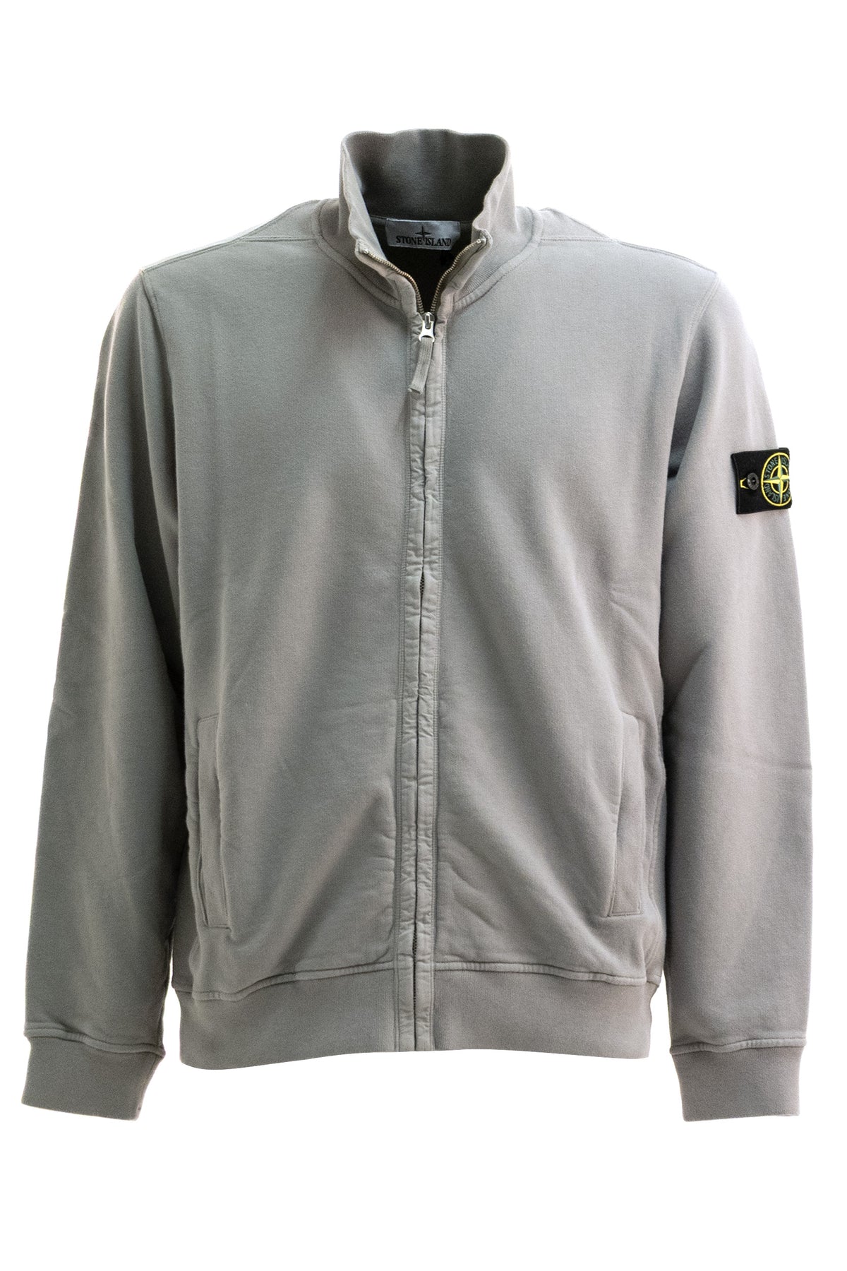 STONE ISLAND Felpa in cotone di colore grigio