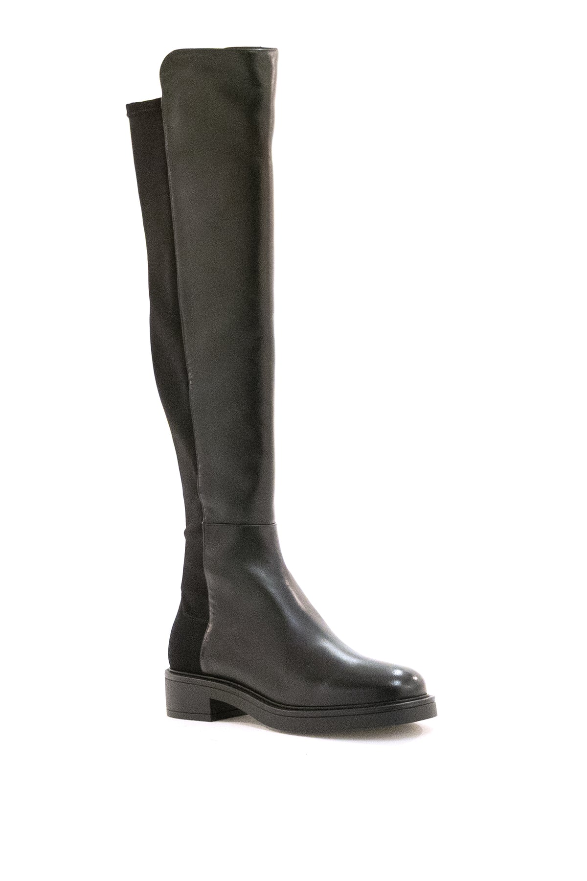 STUART WEITZMAN Stivali Celia in nappa e gabardine di colore nero, vista 2