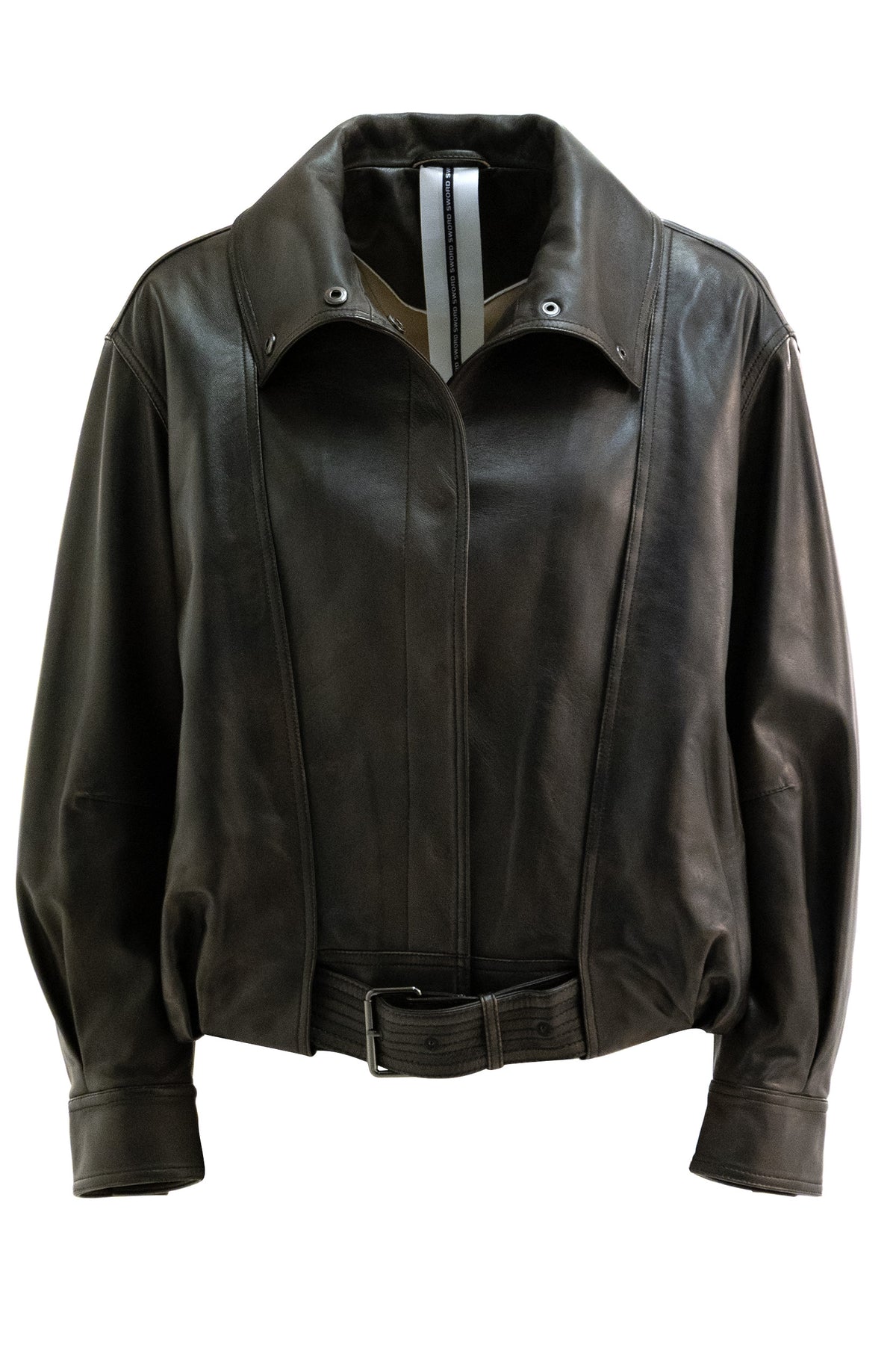 SWORD 6.6.44 Giacca in pelle di colore marrone, Nero