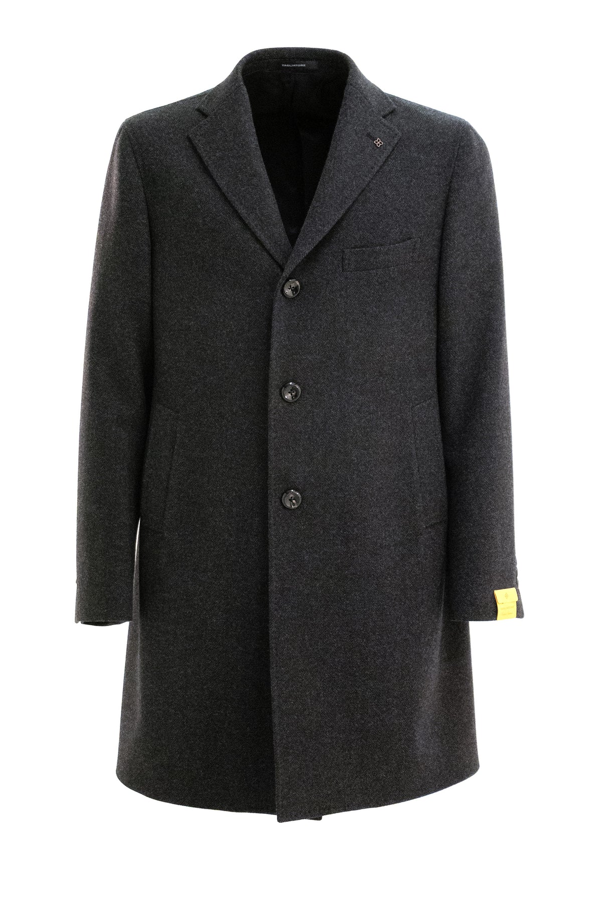 TAGLIATORE Cappotto monopetto in lana di colore grigio scuro, Nero