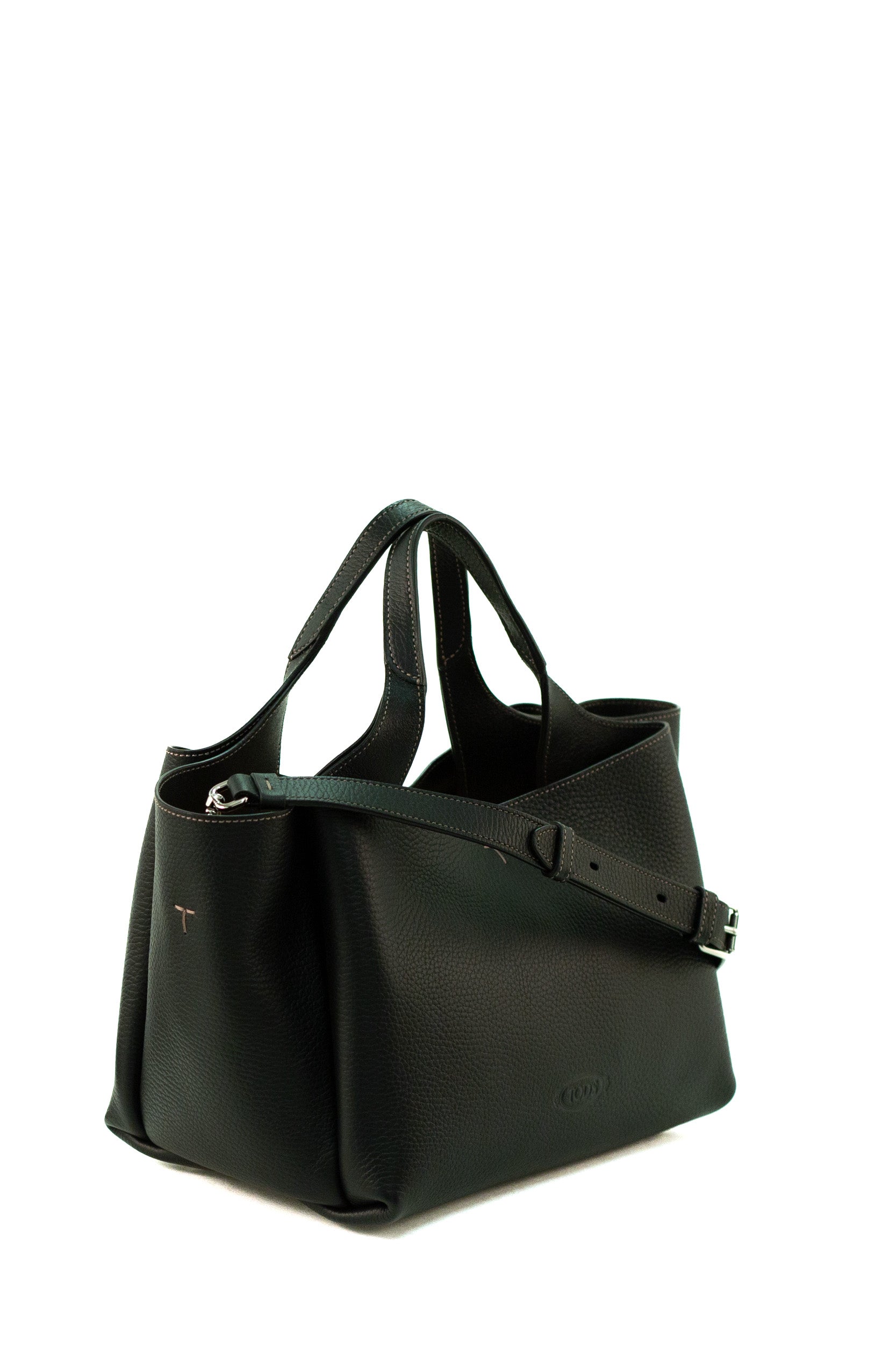 Borsa a mano in pelle martellata di colore nero<BR/> XBWAPAFL100QRI B999 TOD'S 