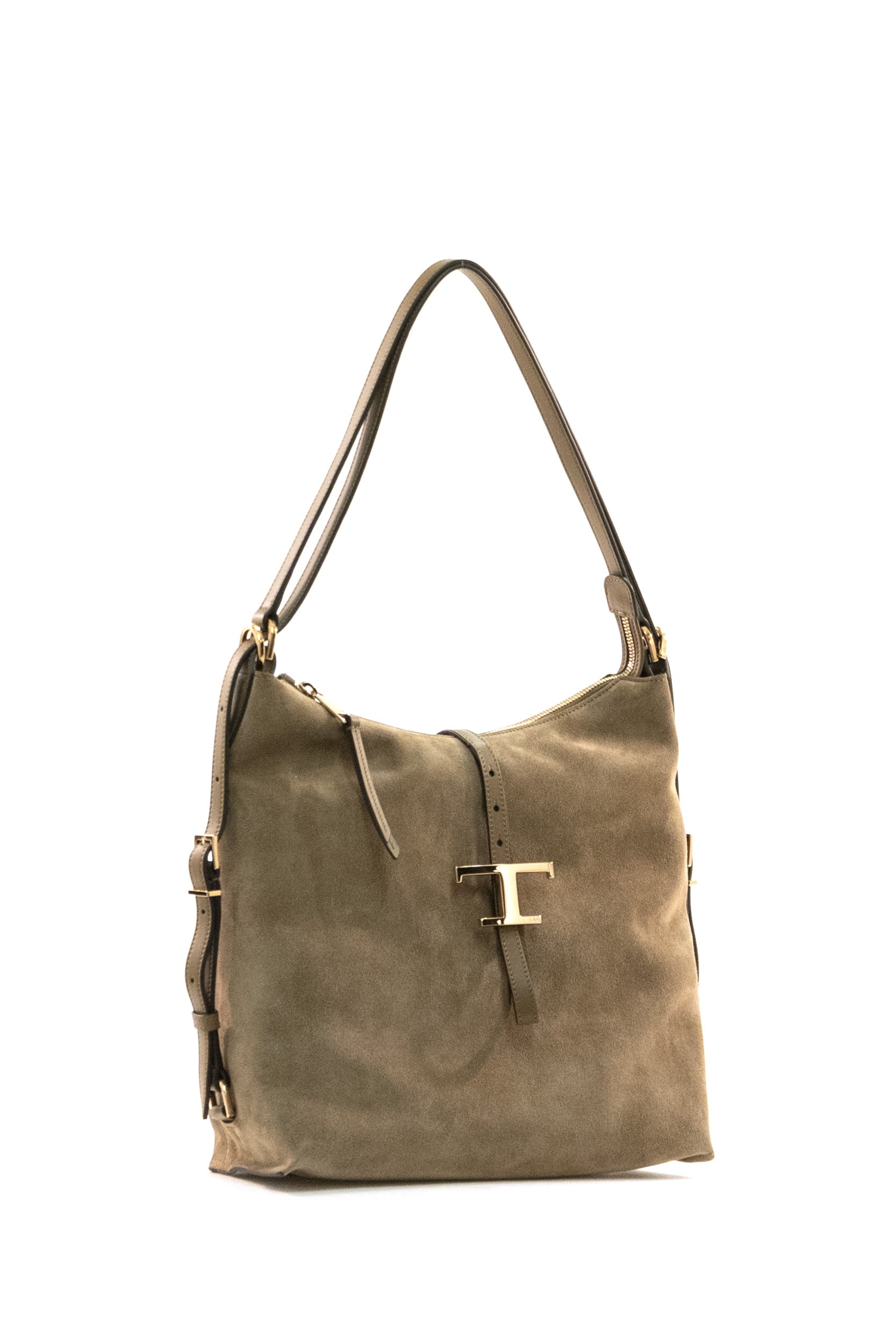 <BR/>Borsa a spalla in suede di colore marrone<BR/> XBWTSEW0200P34 7L44 TOD'S 