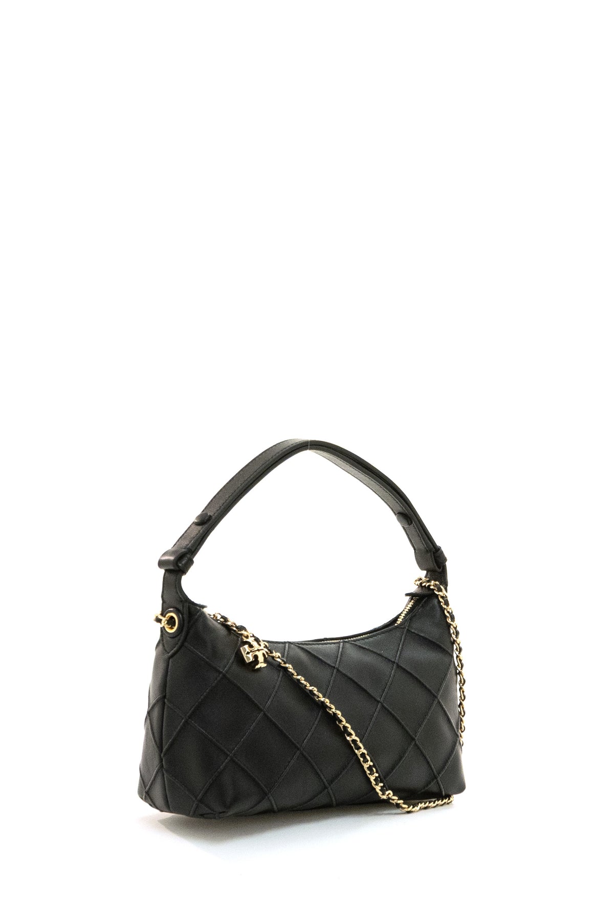 TORY BURCH Pochette Fleming in nappa trapuntata di colore nero, vista 2
