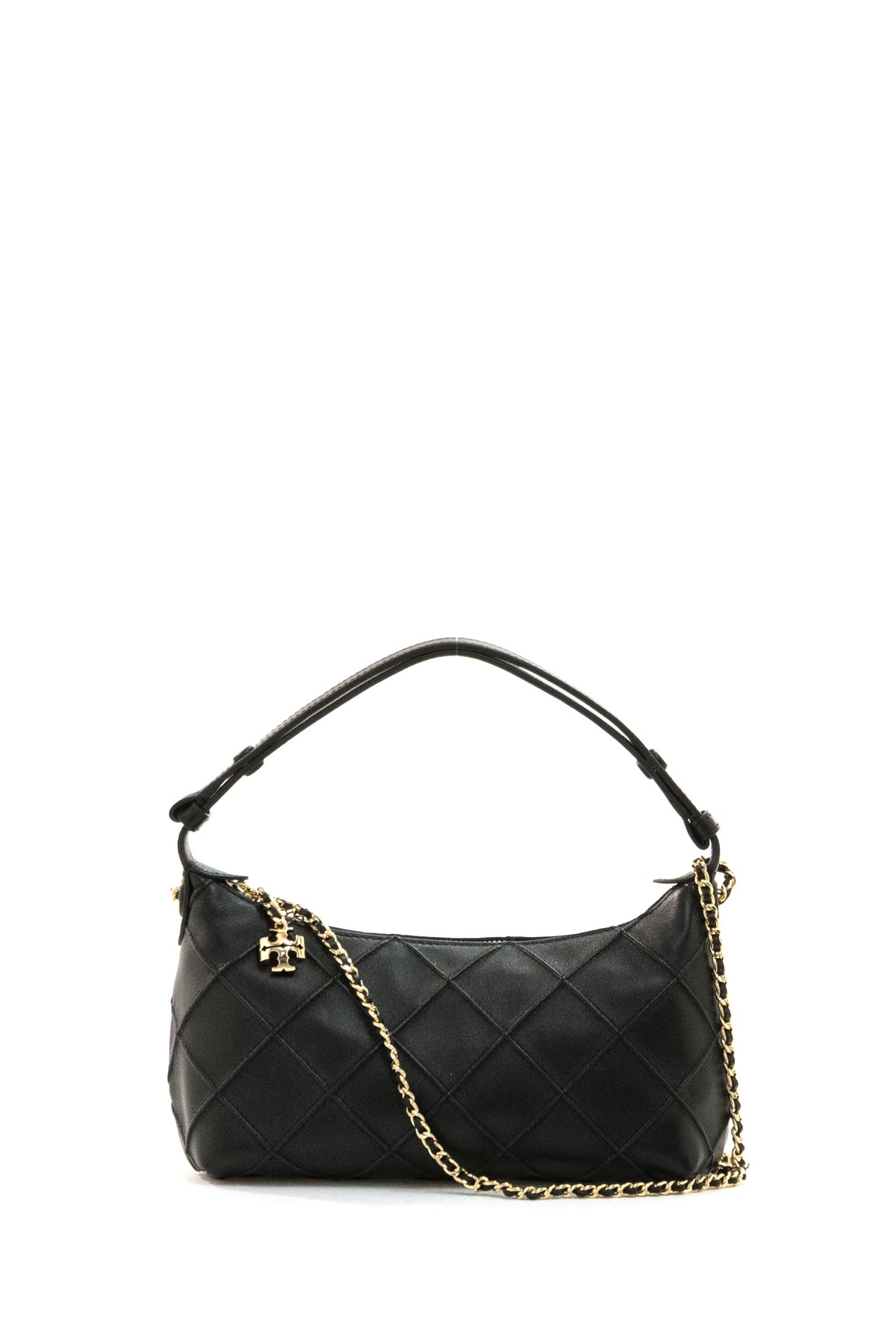 TORY BURCH Pochette Fleming in nappa trapuntata di colore nero