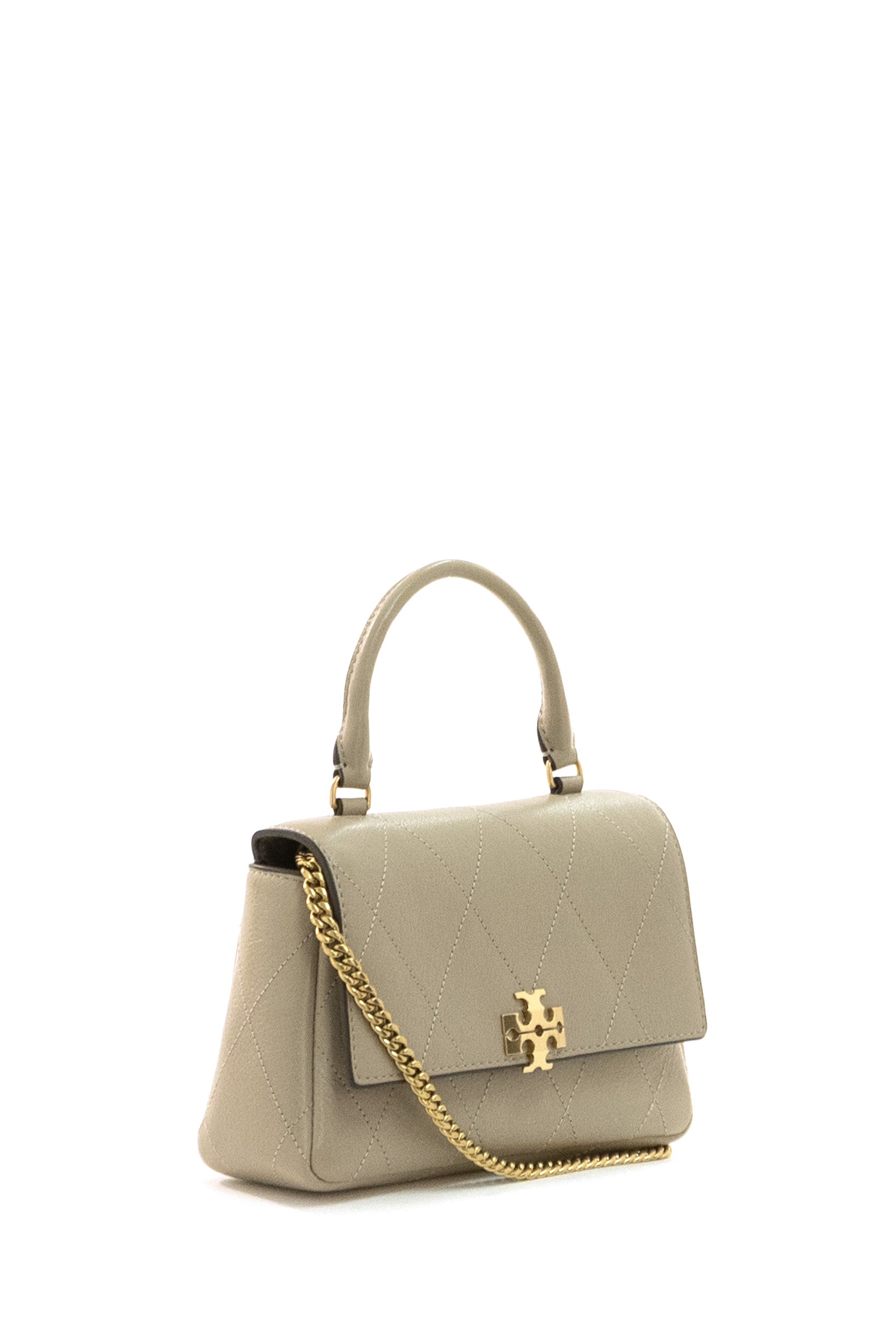 Borsa mini Charlie in pelle matelassè di colore beige<BR/> 186032 020 TORY BURCH 