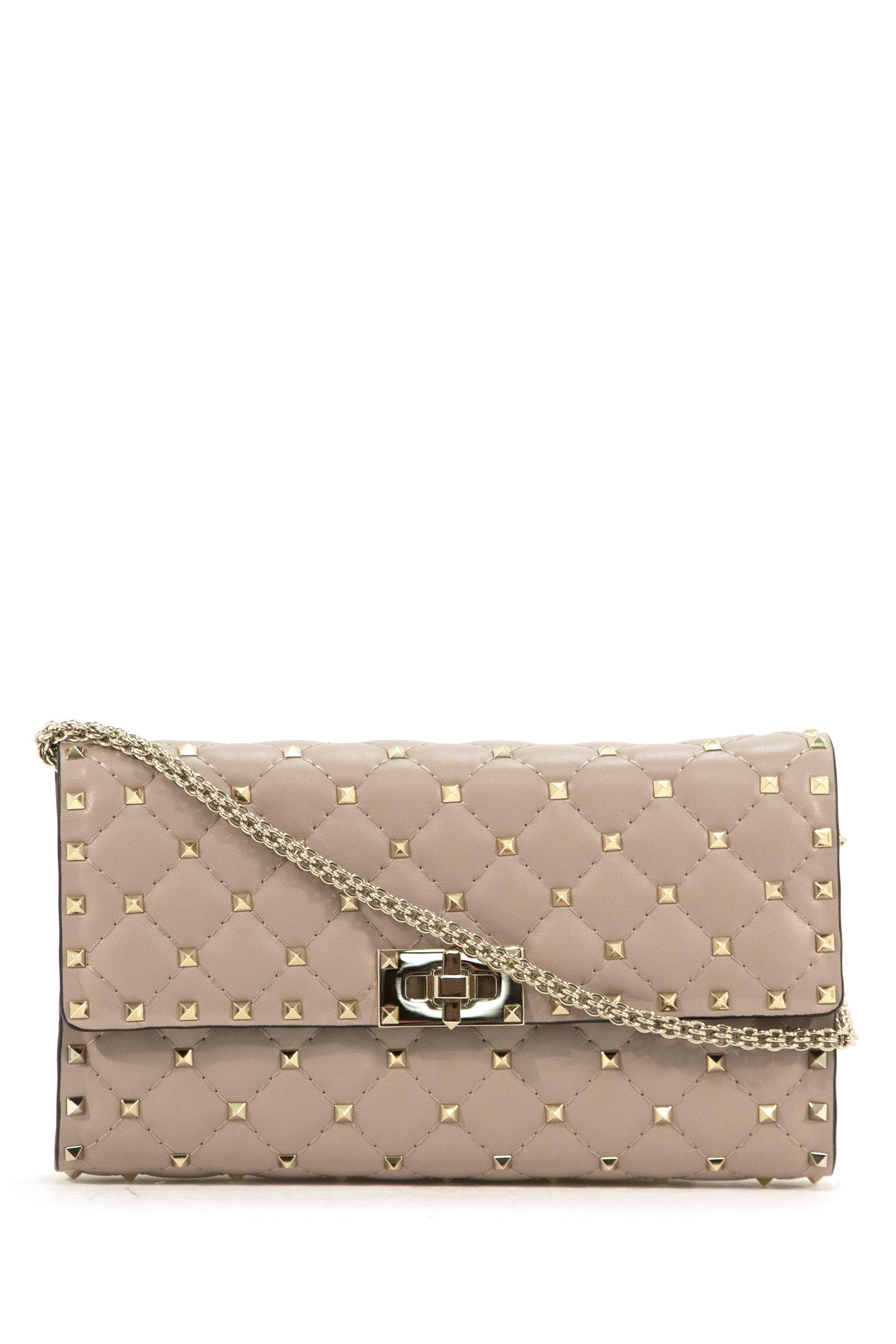 Borsa a tracolla Rockstud Spike in nappa trapuntata rosa 9W2B0137NAP P45 VALENTINO GARAVANI 