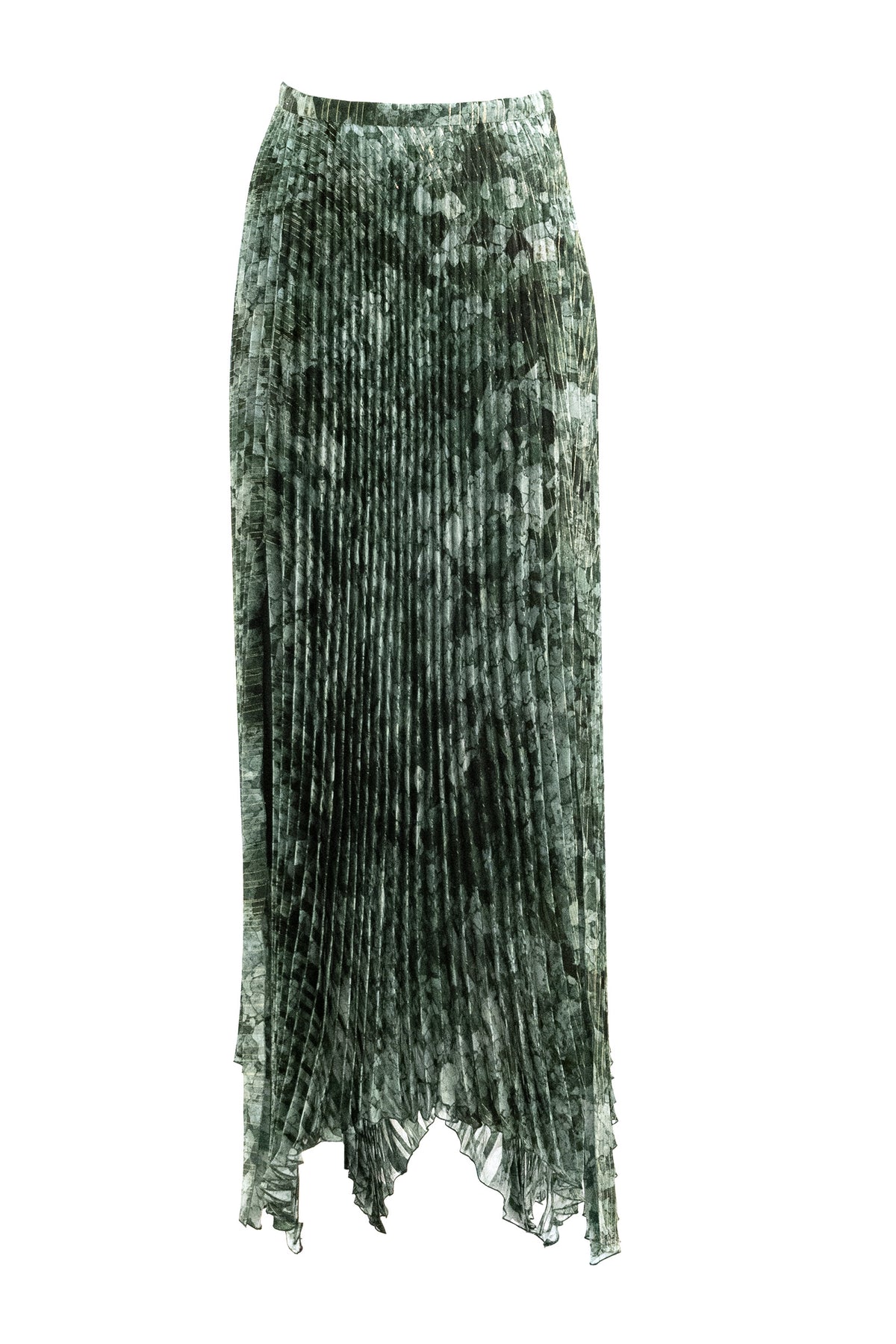 VALENTINO GARAVANI Gonna in georgette di seta di colore verde