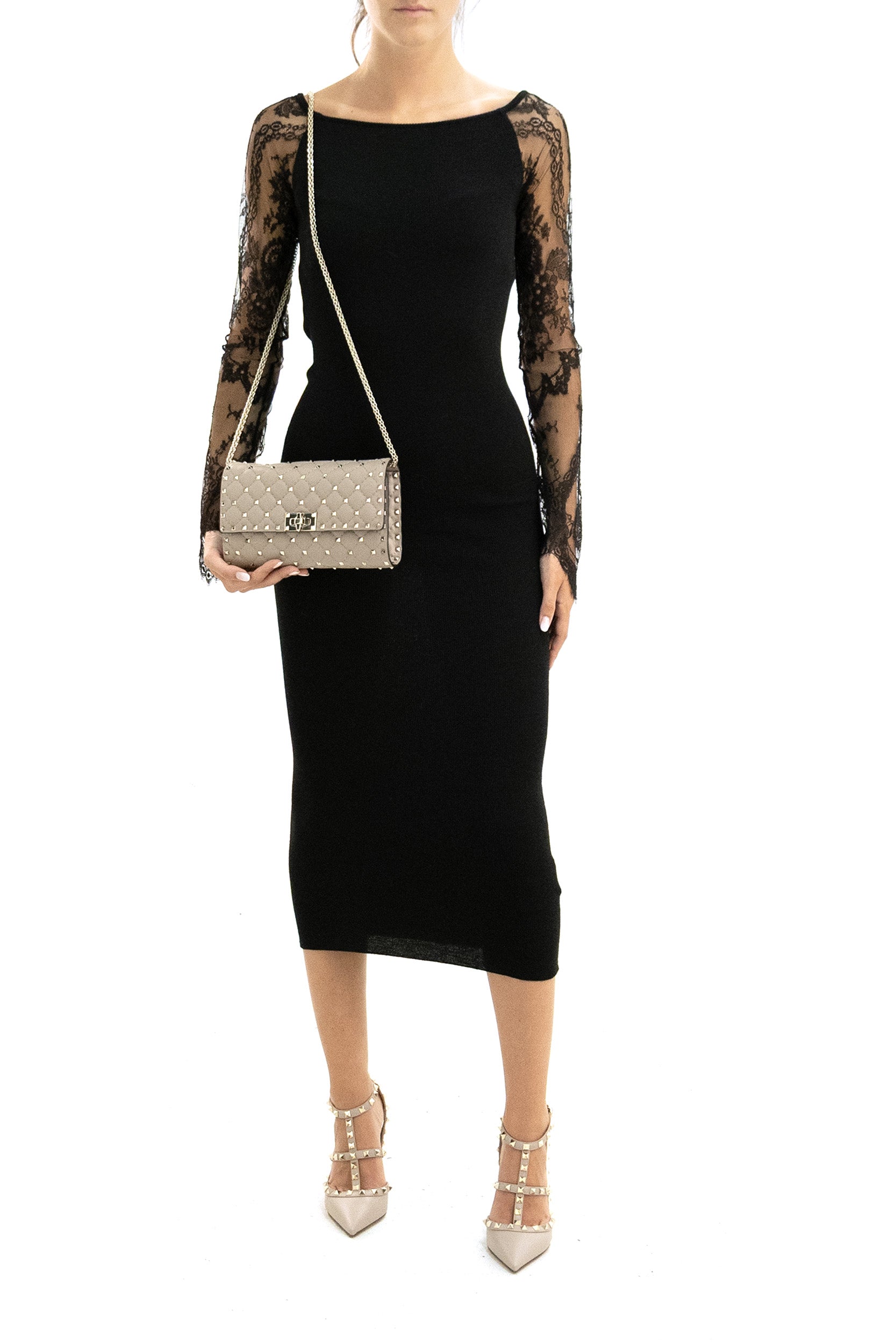 Abito Midi in Maglia di Lana<BR/> 9B3KD15UAAL 0NO VALENTINO GARAVANI 