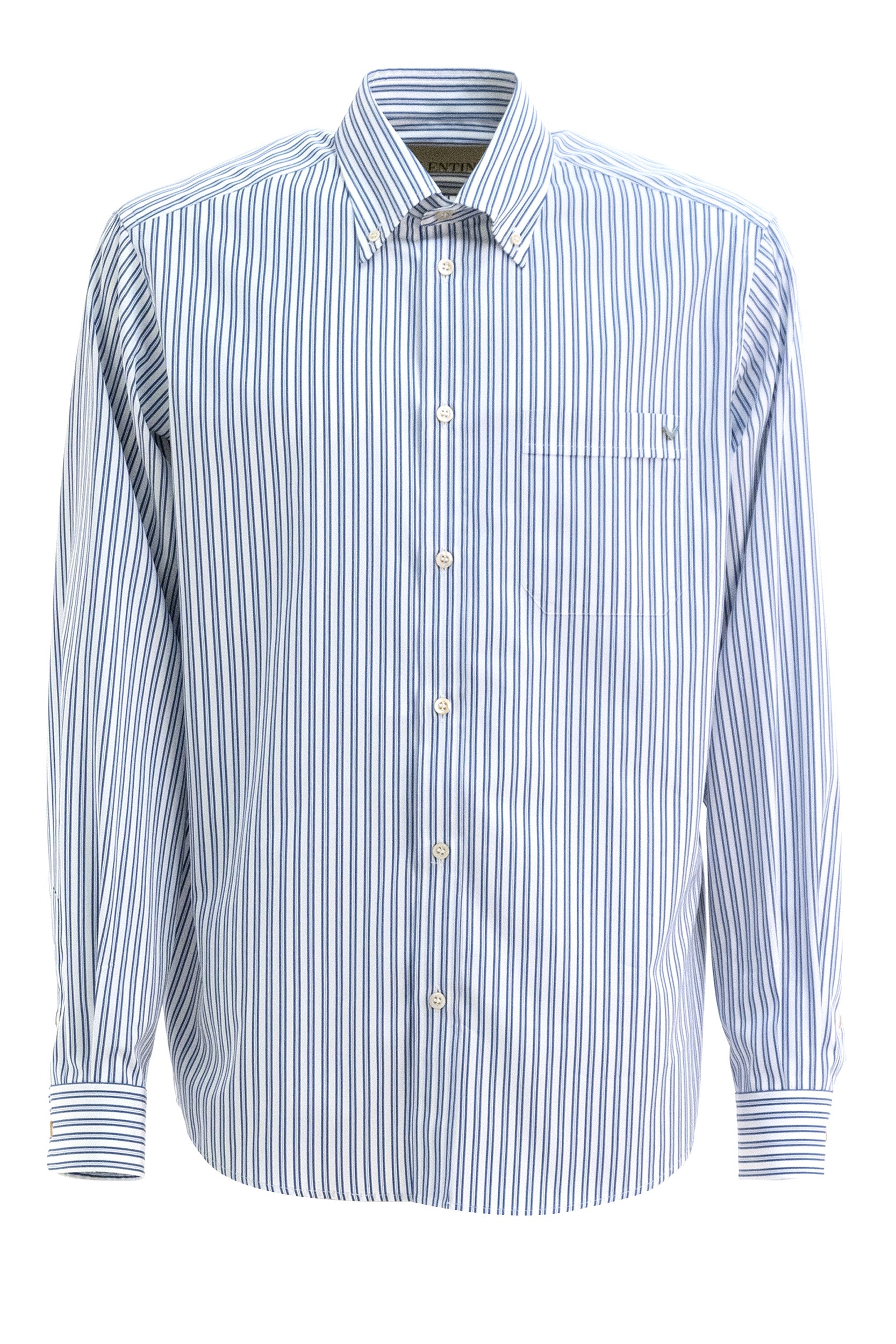 Camicia a Righe in Popeline di Cotone<BR/> 9V3ABS80BHS CR1 VALENTINO GARAVANI 