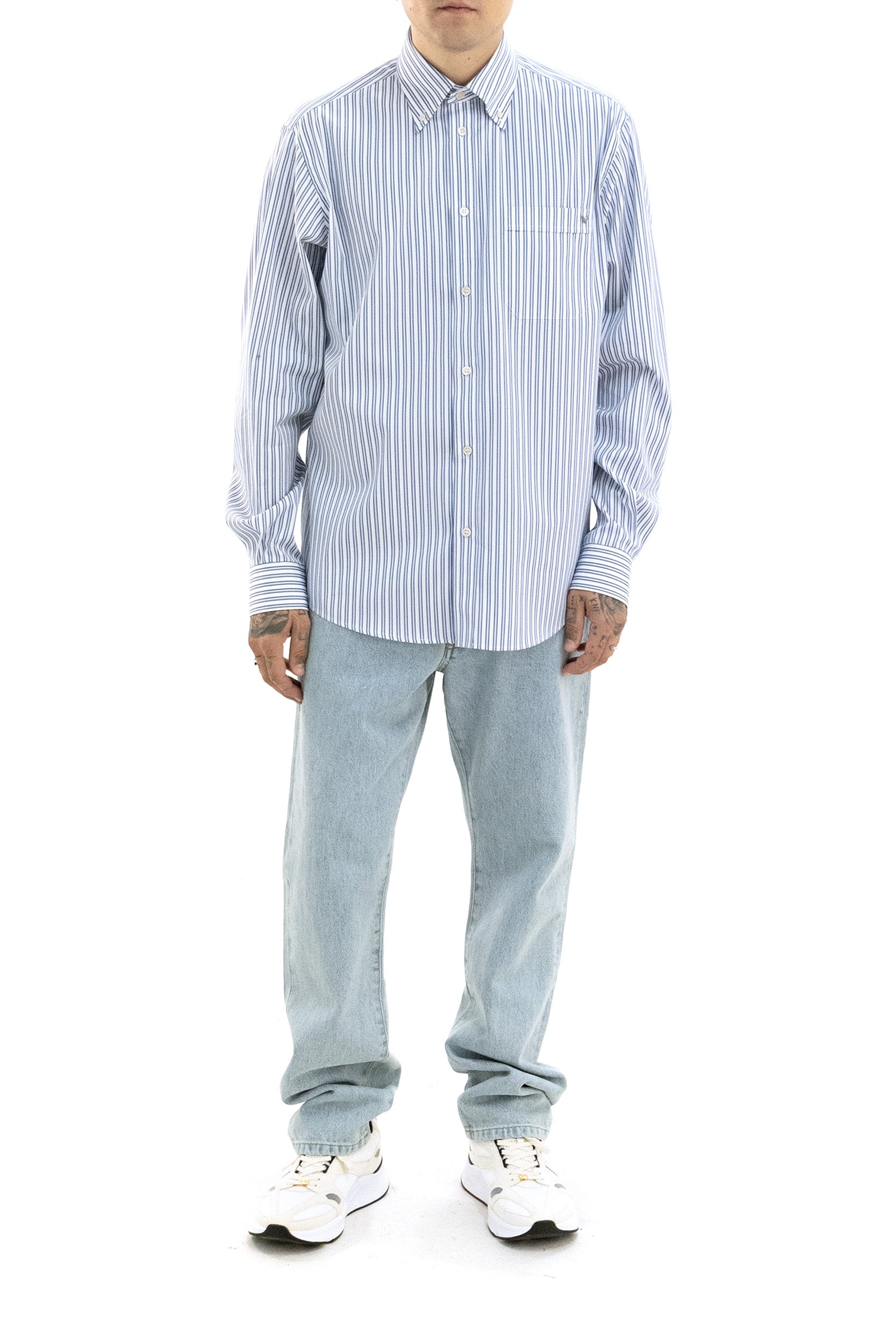 Camicia a Righe in Popeline di Cotone<BR/> 9V3ABS80BHS CR1 VALENTINO GARAVANI 