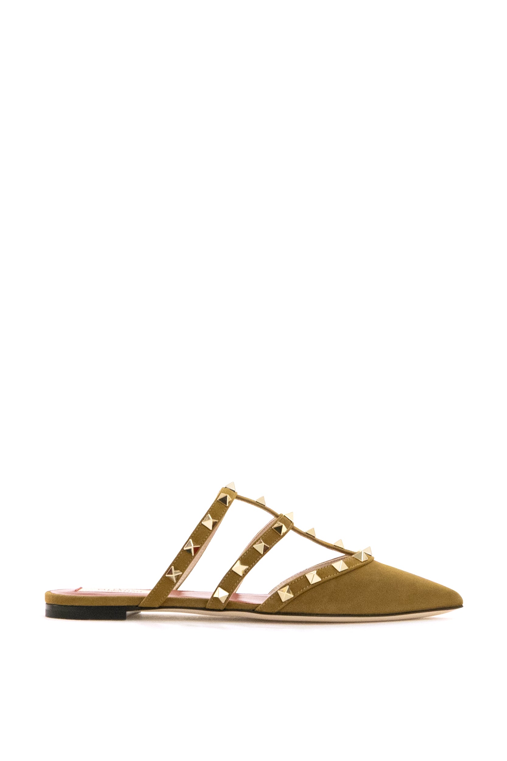 Mules Rockstud in suede color nocciola<BR/> 9W2S0H15CVB RDX VALENTINO GARAVANI 