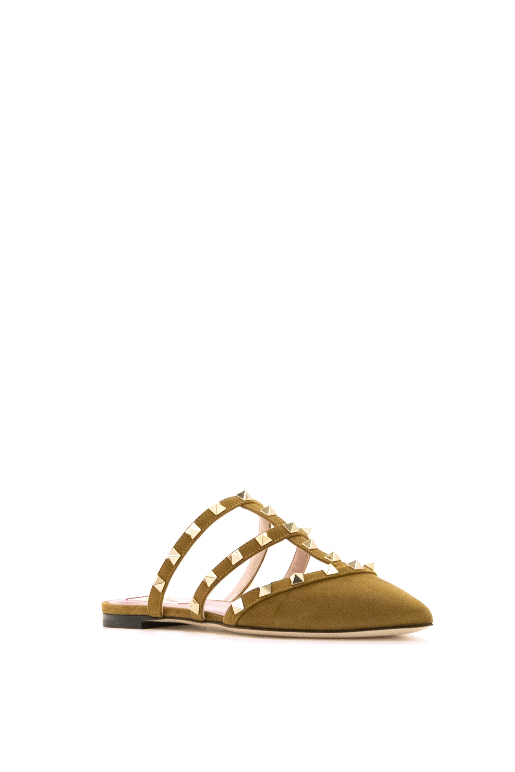 Mules Rockstud in suede color nocciola<BR/> 9W2S0H15CVB RDX VALENTINO GARAVANI 