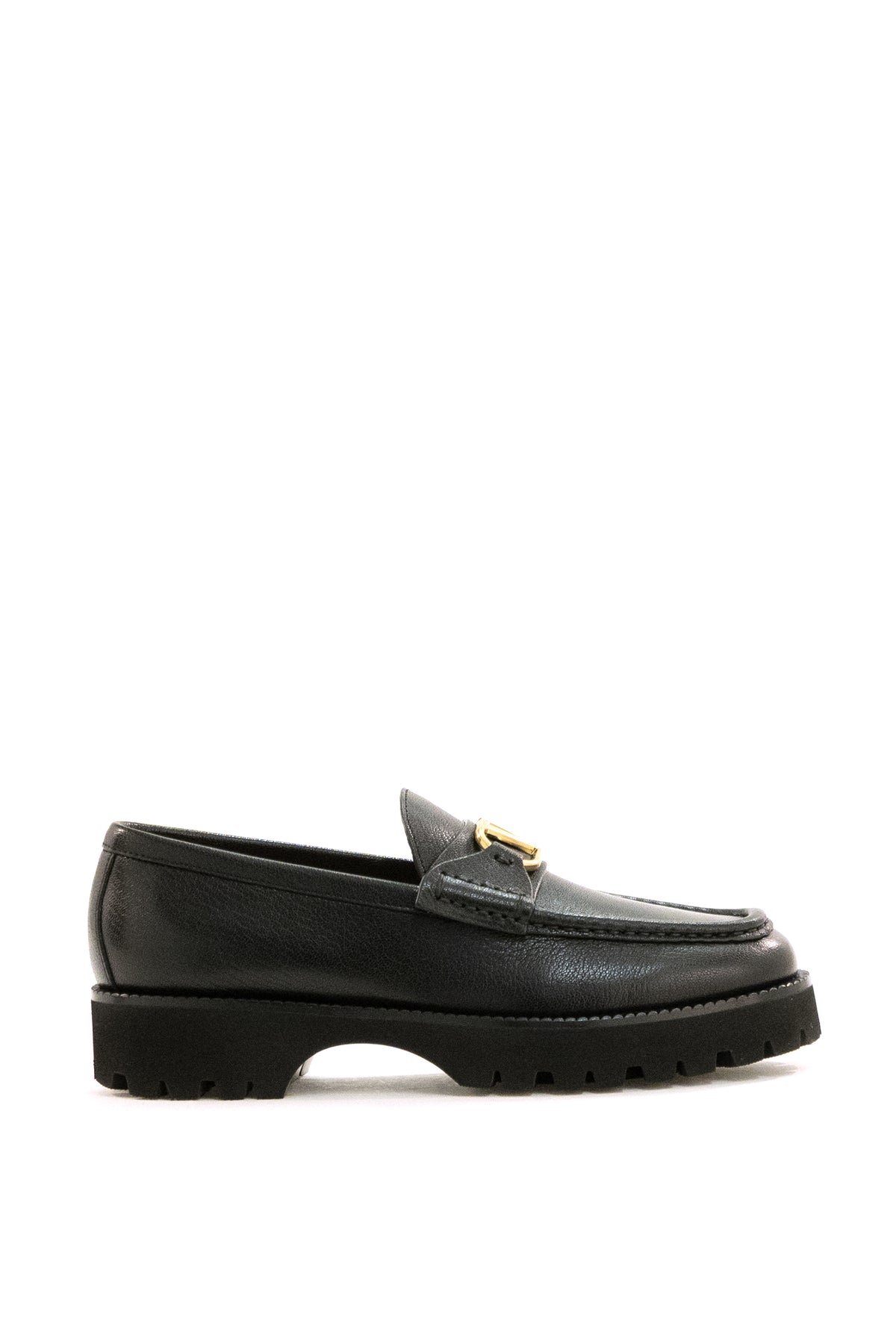 VALENTINO GARAVANI Mocasssini Vlogo Signature in pelle di colore nero