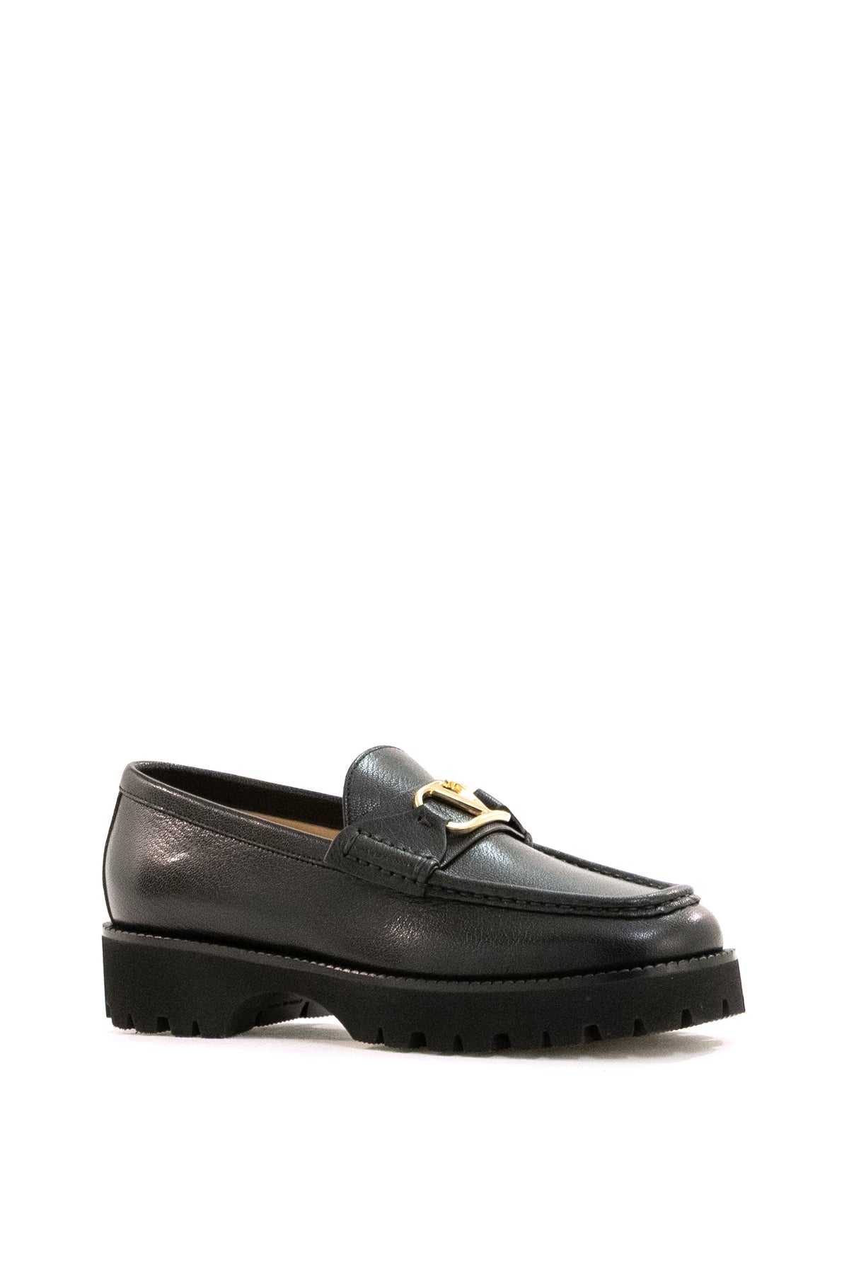 VALENTINO GARAVANI Mocasssini Vlogo Signature in pelle di colore nero, vista 2