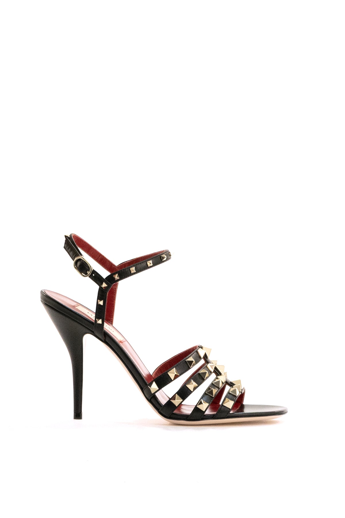 VALENTINO GARAVANI Black kidskin Rockstud sandals