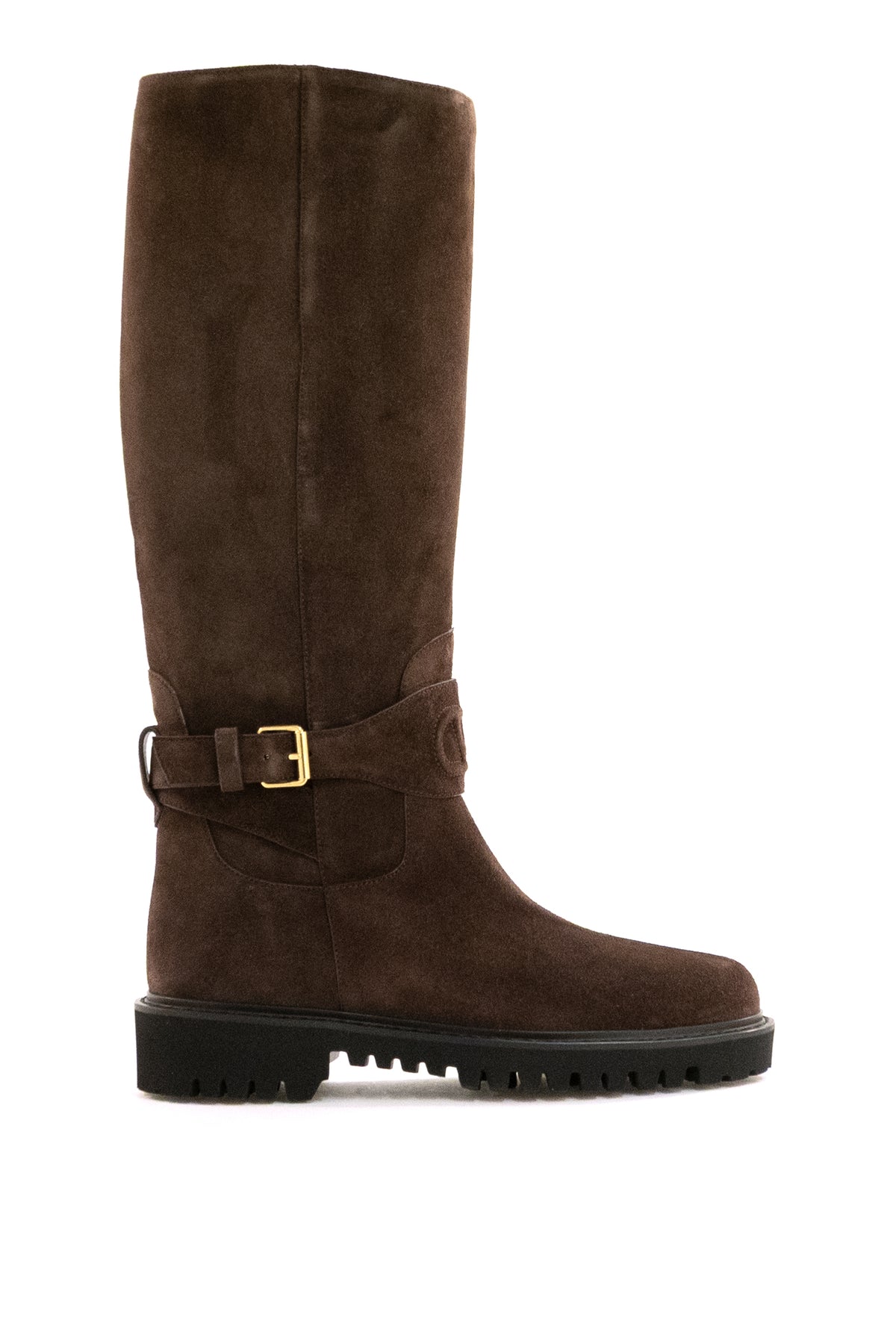 VALENTINO GARAVANI Stivali Vlogo Signature in suede di colore marrone