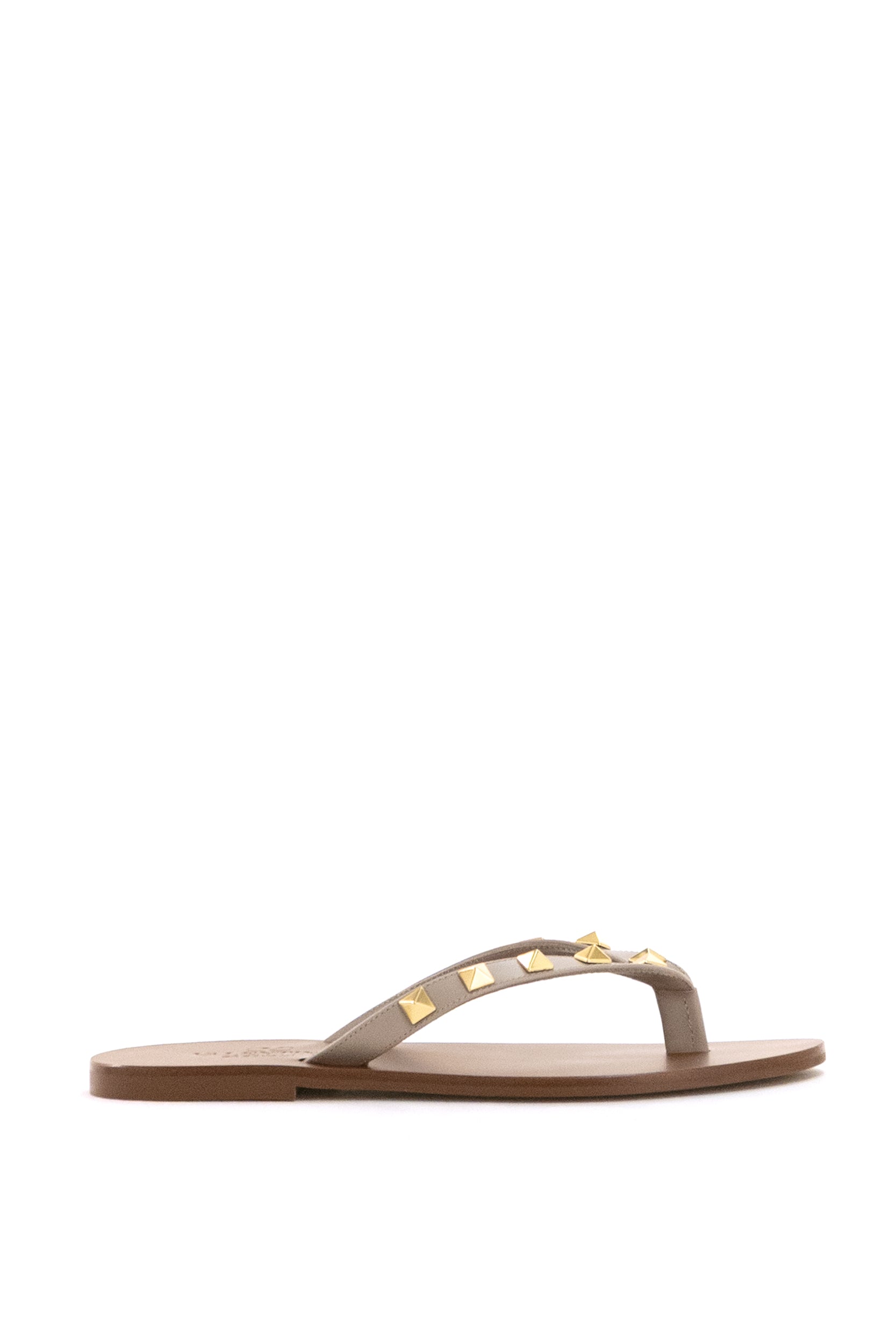 Sandali Thong Rockstud in pelle color rosa cipria<BR/> 9W2S0QD3MRI P45 VALENTINO GARAVANI 