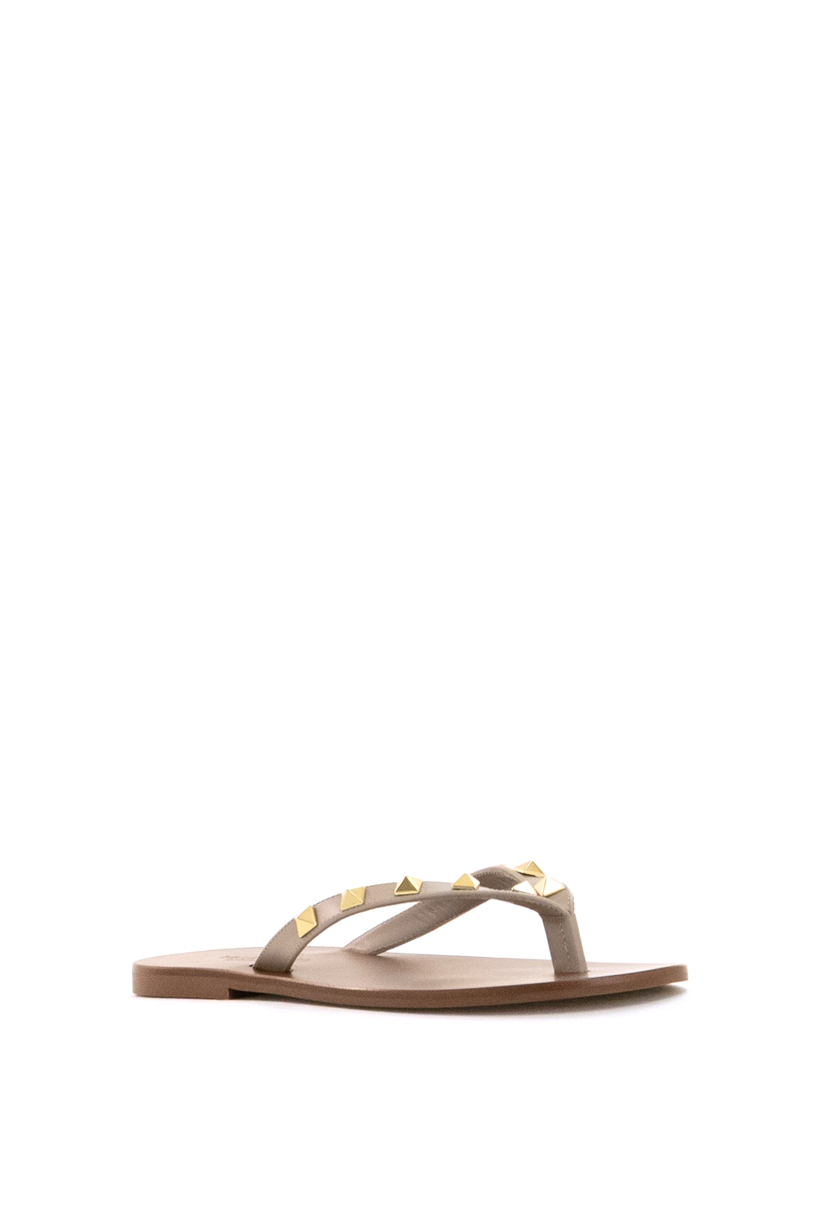 Sandali Thong Rockstud in pelle color rosa cipria<BR/> 9W2S0QD3MRI P45 VALENTINO GARAVANI 