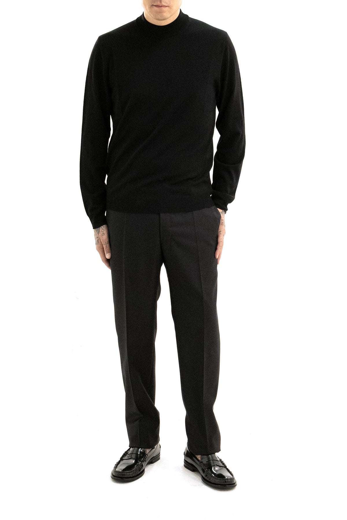 ZANONE Pullover in lana di colore nero, view 2