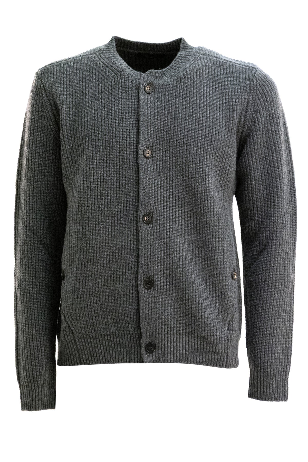 ZANONE Cardigan in lana a coste di colore grigio, vista 3
