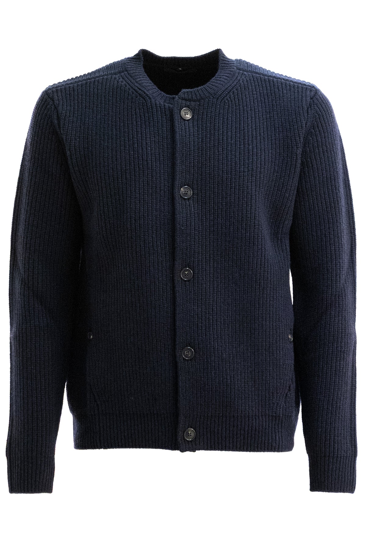 ZANONE Cardigan in lana a coste di colore blu, vista 3