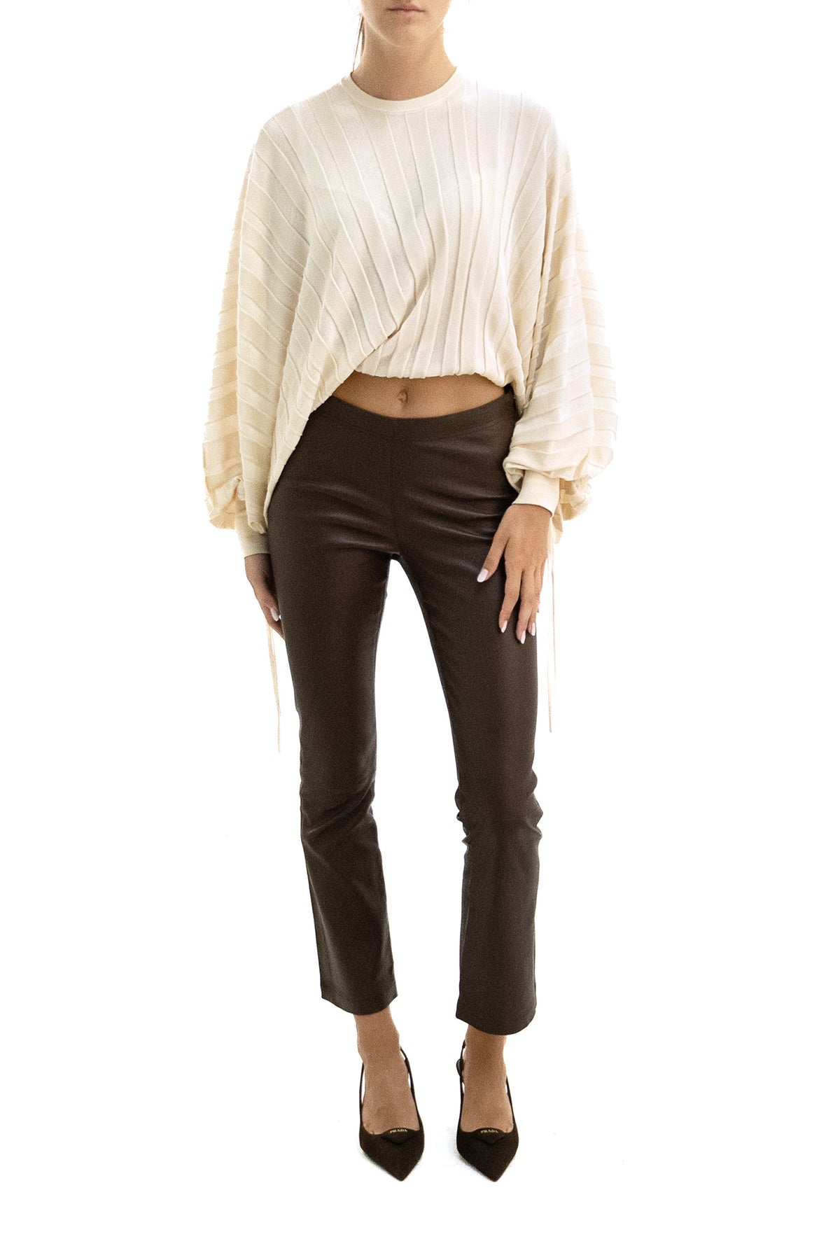 ZIMMERMANN Oversized ivory knit sweater, Beige, view 2