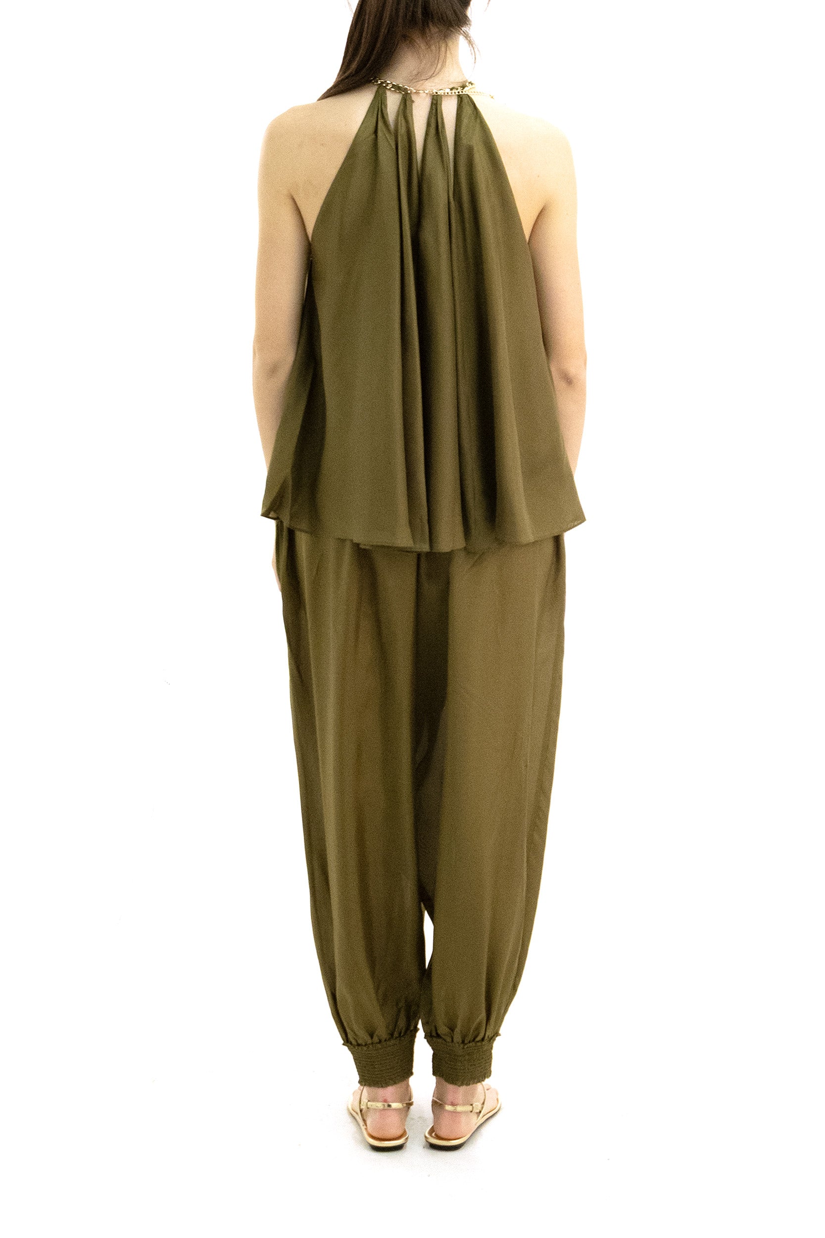 Pantaloni in seta di colore verde oliva  <BR/> 7738PSS263 OLIVE ZIMMERMANN 