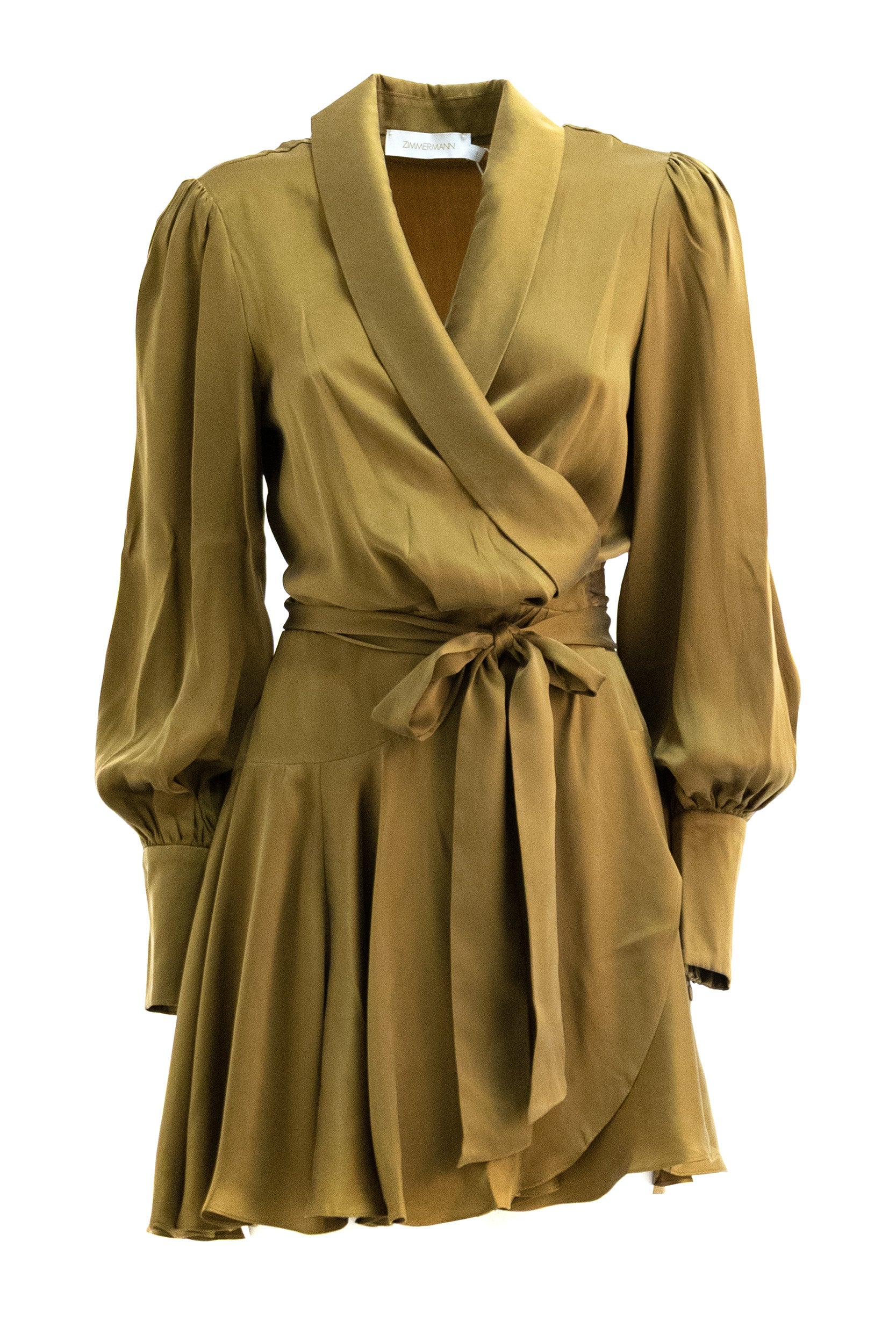 Mini abito in seta color kaki<BR/> 8067DF26R KHAKI ZIMMERMANN 