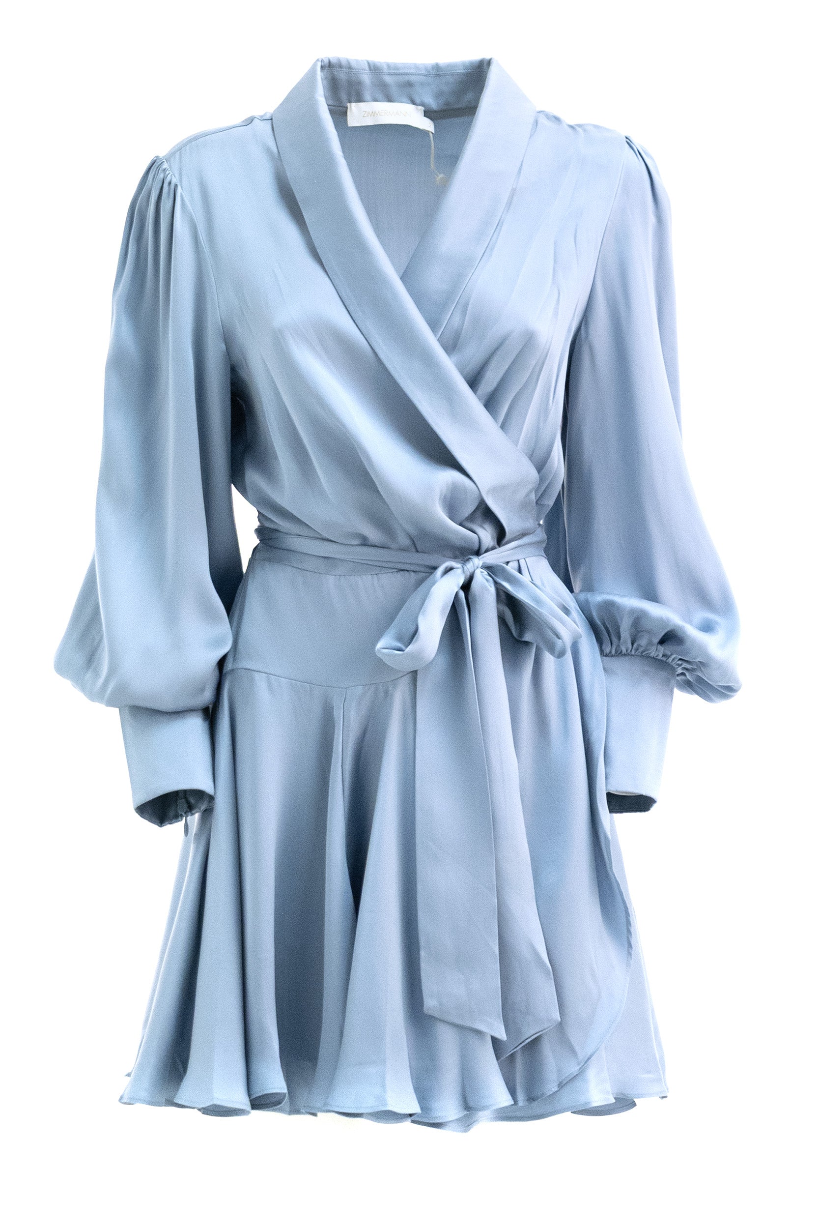 Mini abito in seta di colore azzurro<BR/> 8067DF26R OCEAN BLUE ZIMMERMANN 