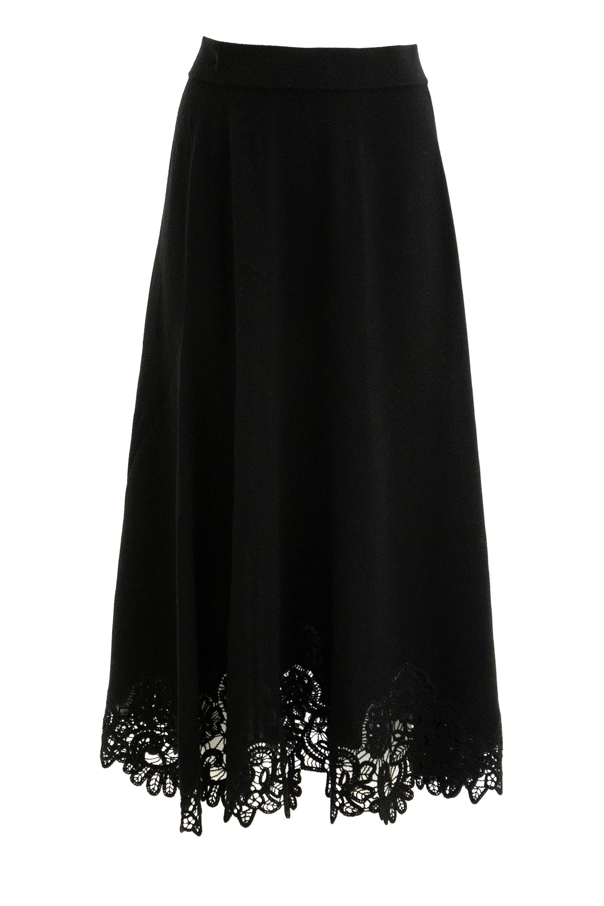 ZIMMERMANN Gonna in pizzo e lana di colore nero