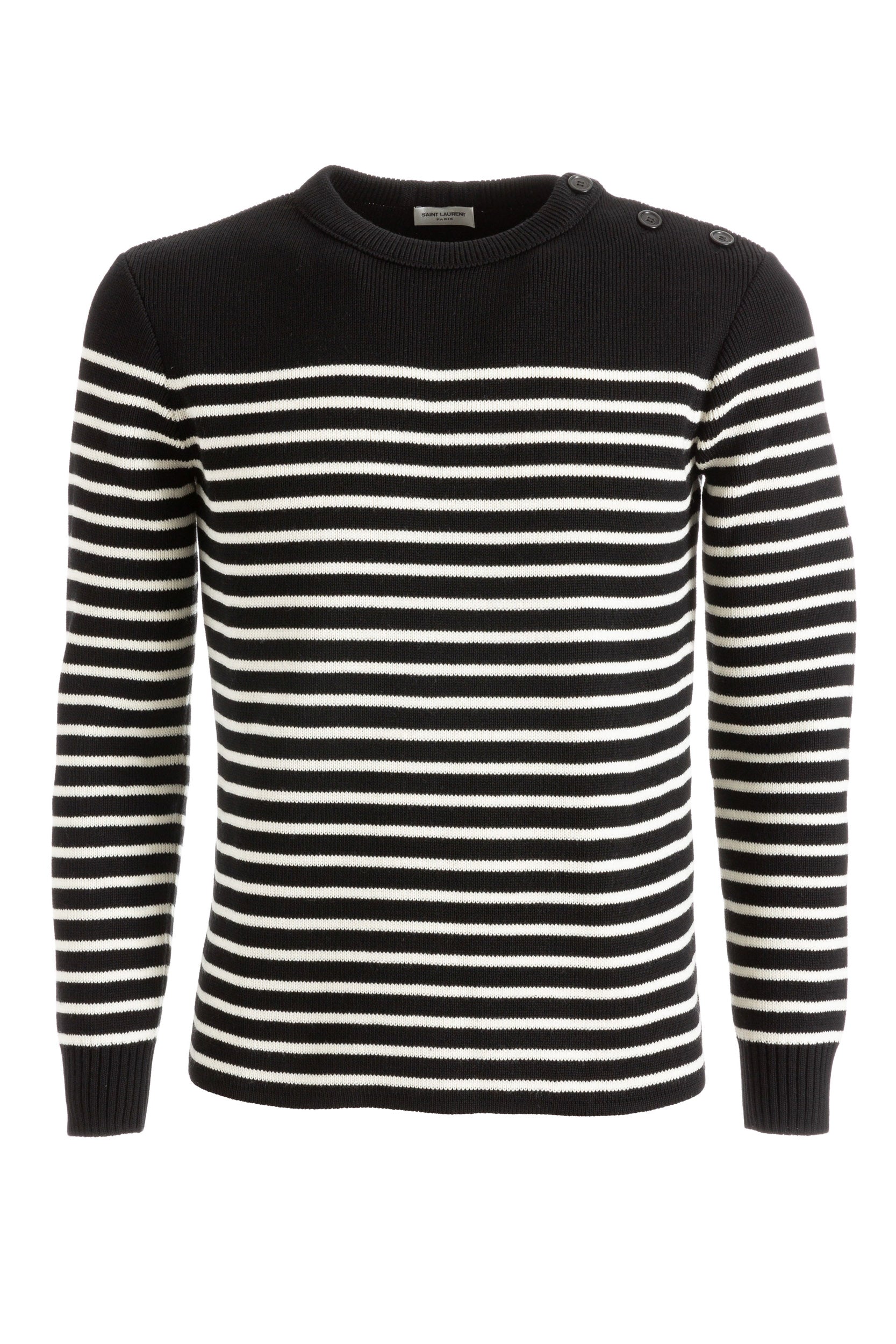 Saint Laurent 588063 YAFQ21095 Maglia a Righe in Lana e Cotone<BR/> 588063 YAFQ2 1095 SAINT LAURENT 