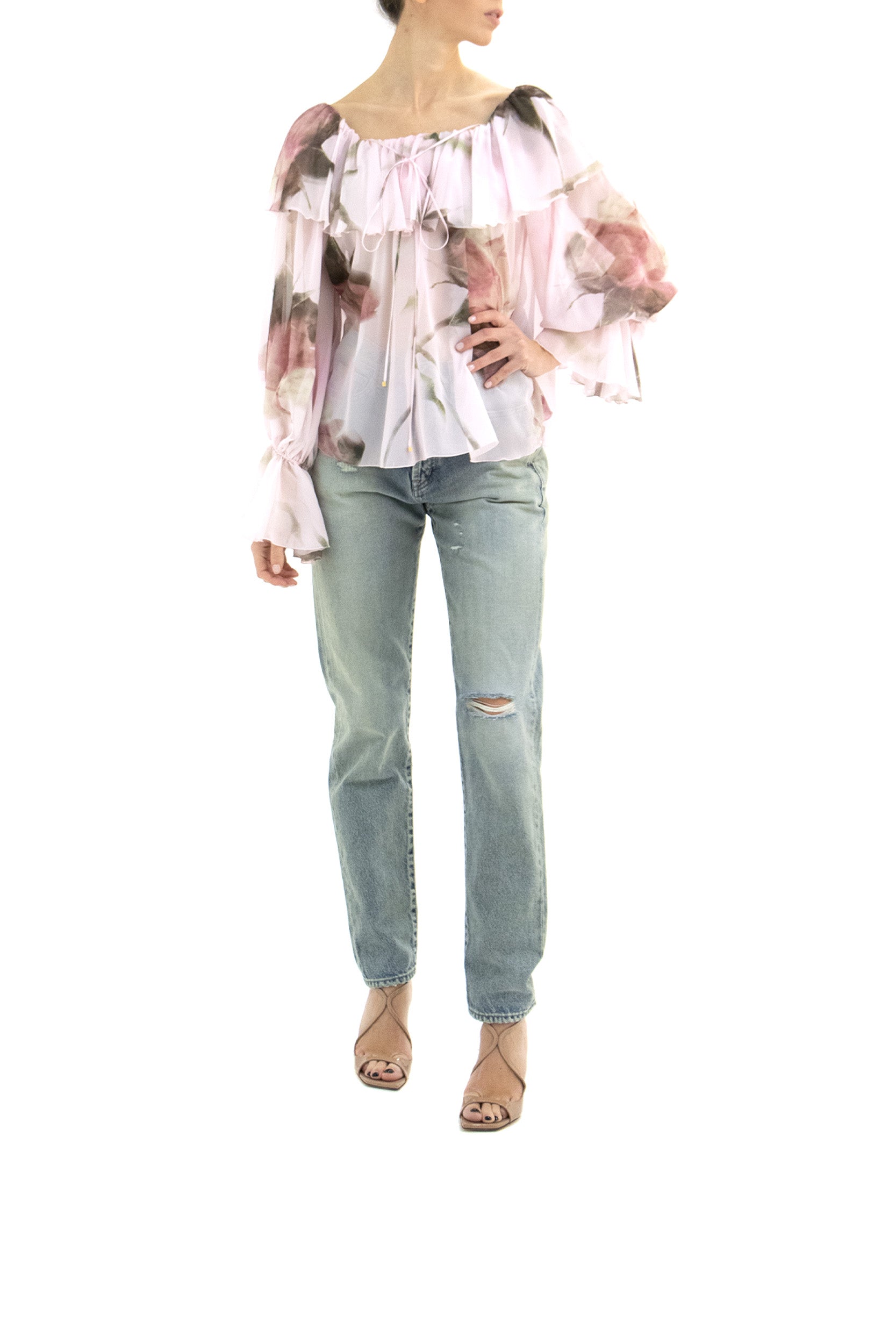 Blusa con Volant<BR/> 2C210A F1247 BLUMARINE 