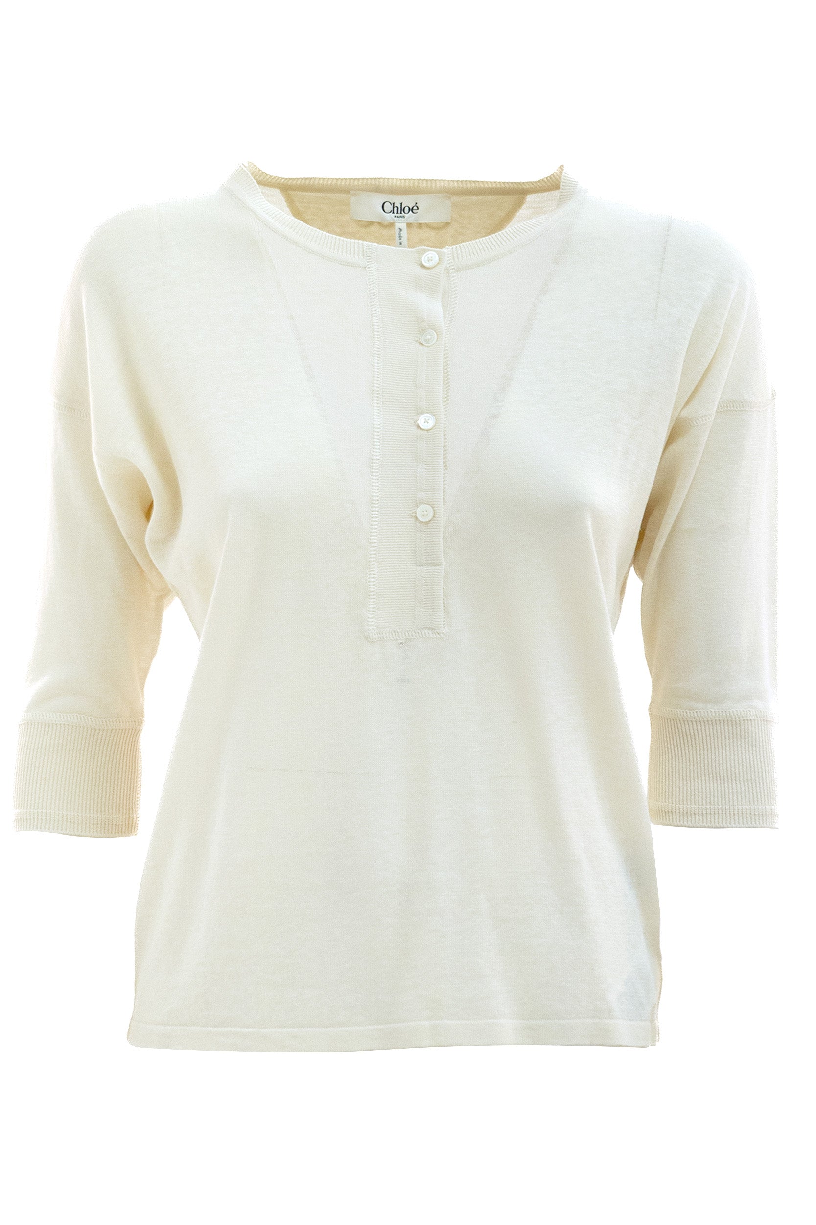 Camicia Henley<BR/> 25UMP06667 107 CHLOE' 