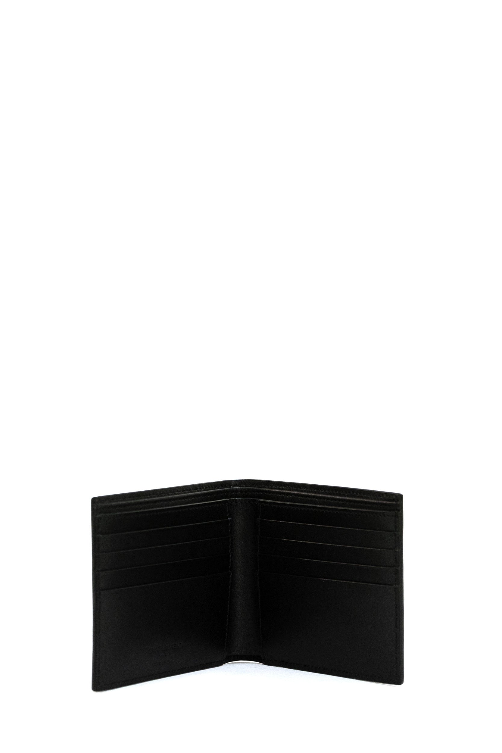 Portafogli in pelle liscia di colore nero<BR/> 396307 0U90N 1000 SAINT LAURENT 