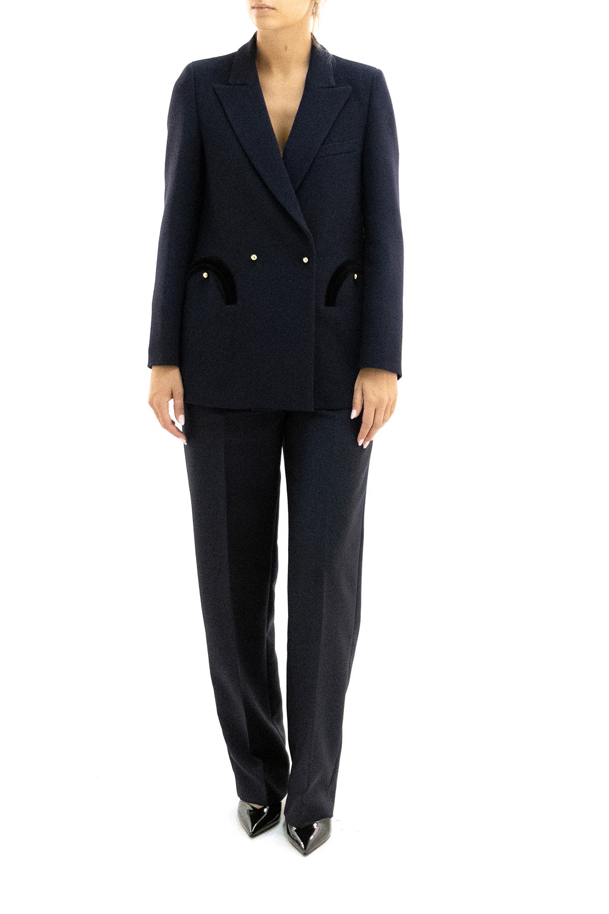 BLAZE' MILANO Blazer Doppiopetto in Satin, Blu, vista 2