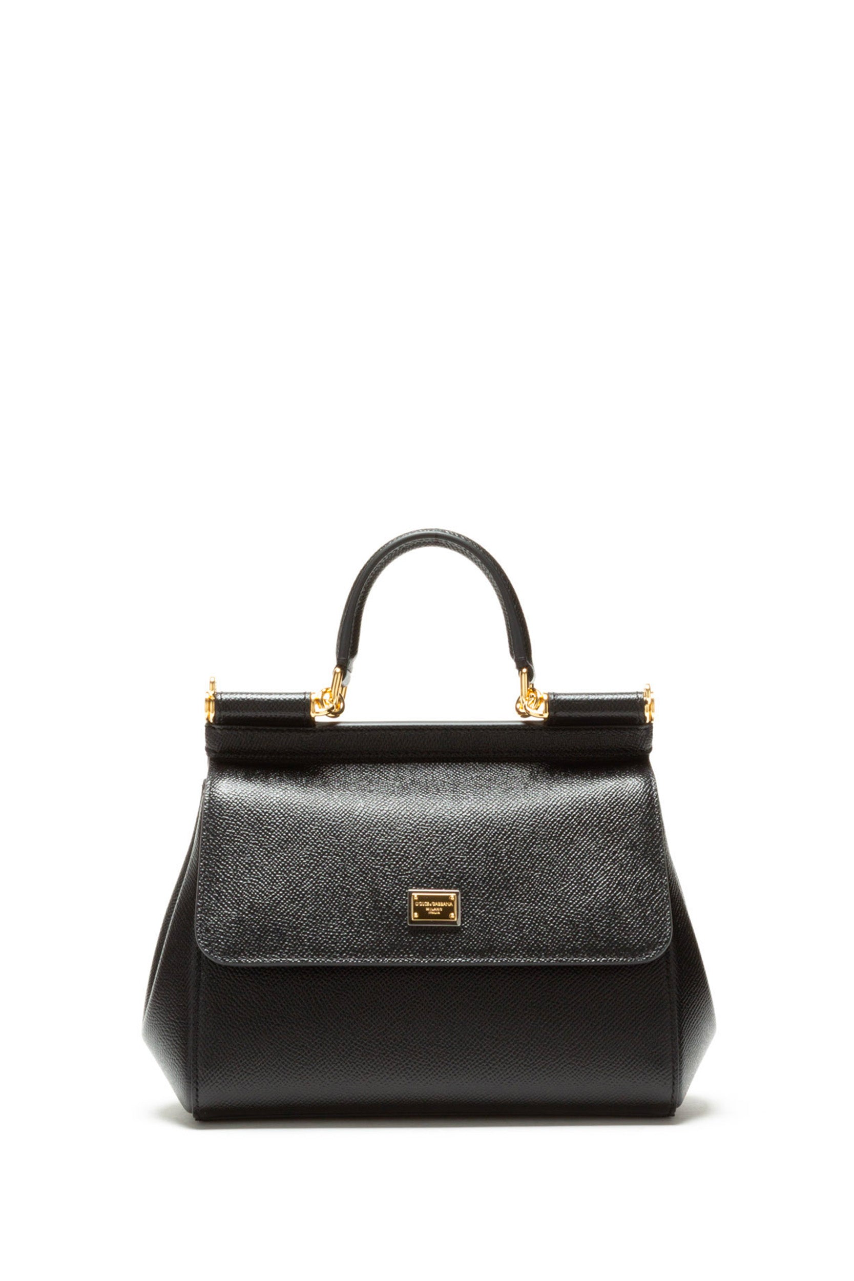 Borsa Sicily a mano piccola in pelle Dauphine color nero BB6003 B1001 80999 DOLCE & GABBANA 
