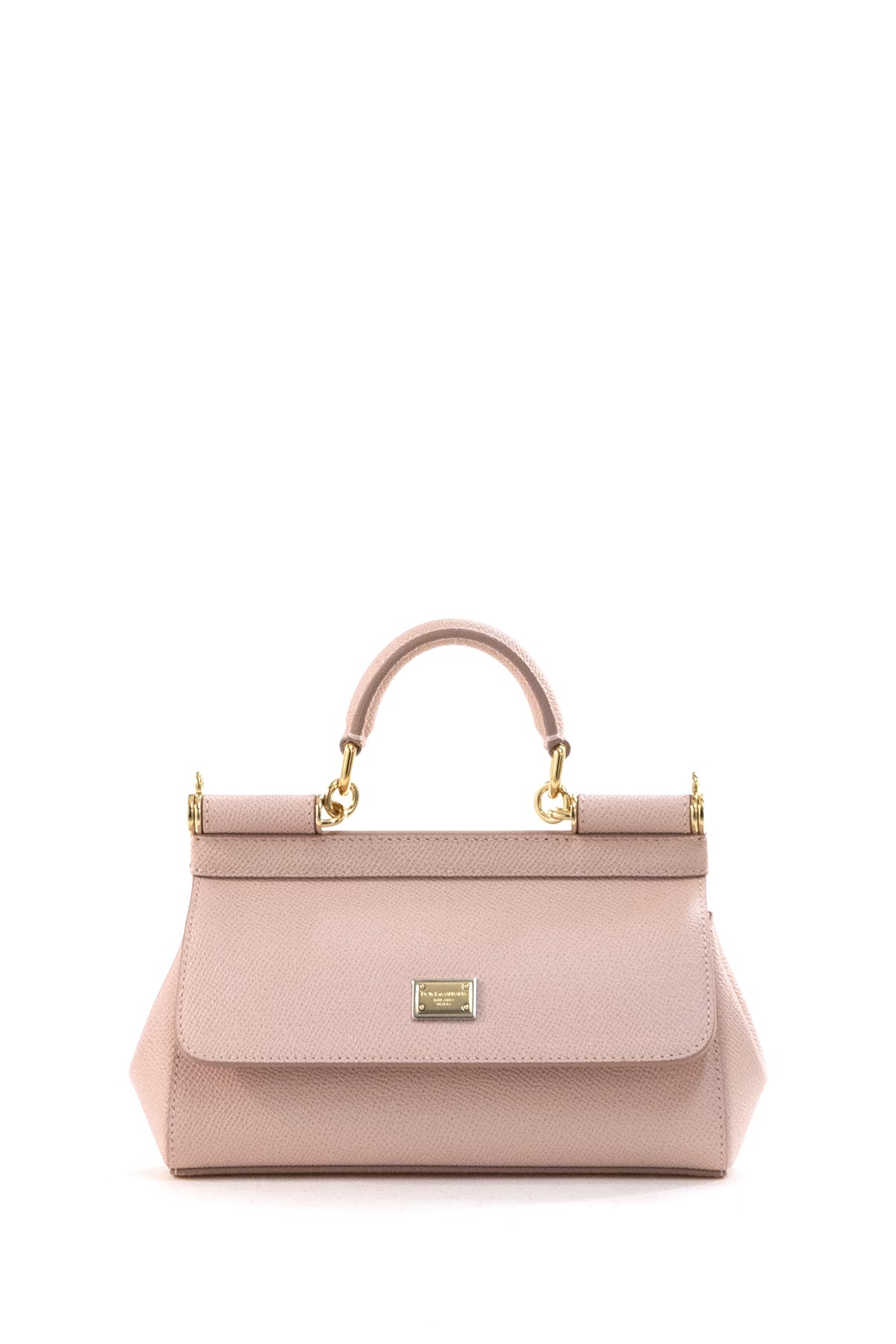 DOLCE & GABBANA Borsa a Mano Sicily Mini in Pelle di Vitello Dauphine, Rosa
