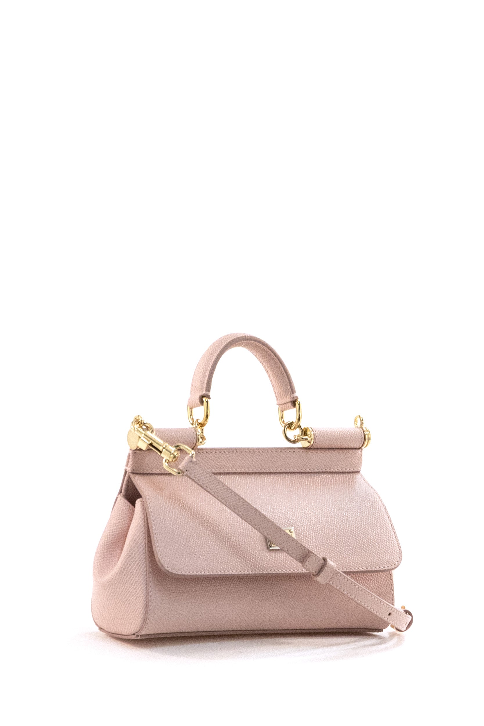 DOLCE & GABBANA Borsa a Mano Sicily Mini in Pelle di Vitello Dauphine, Rosa, vista 2