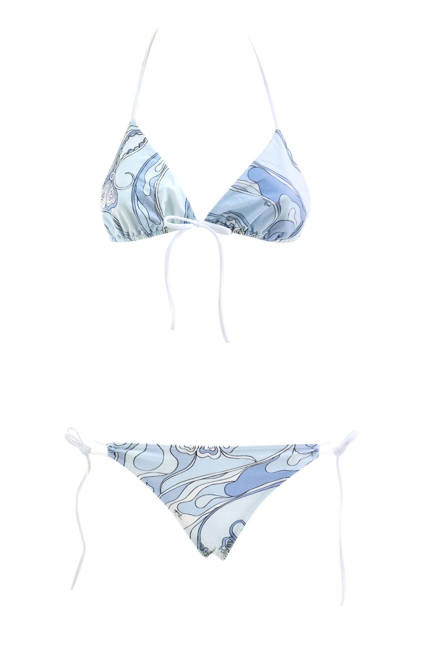 Top bikini con stampa Orchidee di colore azzurro<BR/> 6HMX22 6H835 P21 EMILIO PUCCI 
