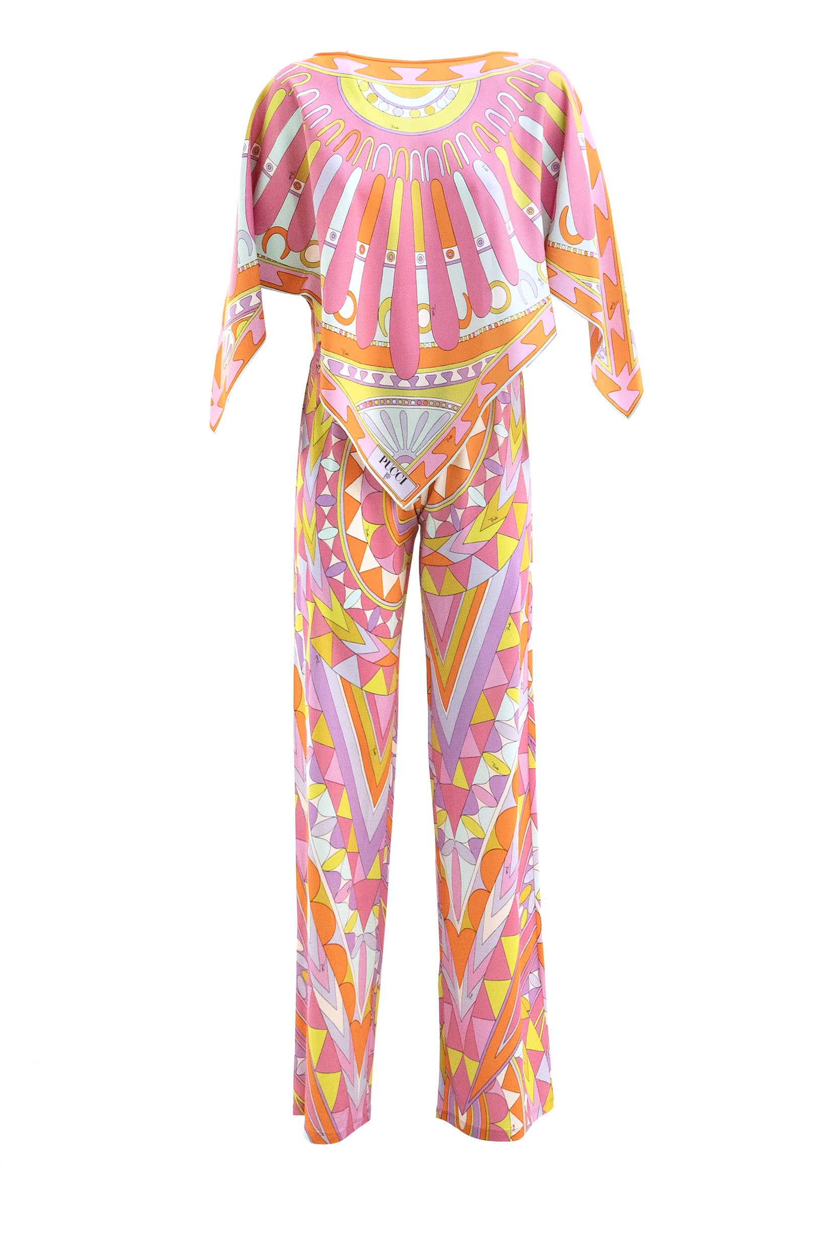 Top caftano in seta con stampa Soleil multicolore<BR/> 6HRM95 6H893 P62 EMILIO PUCCI 