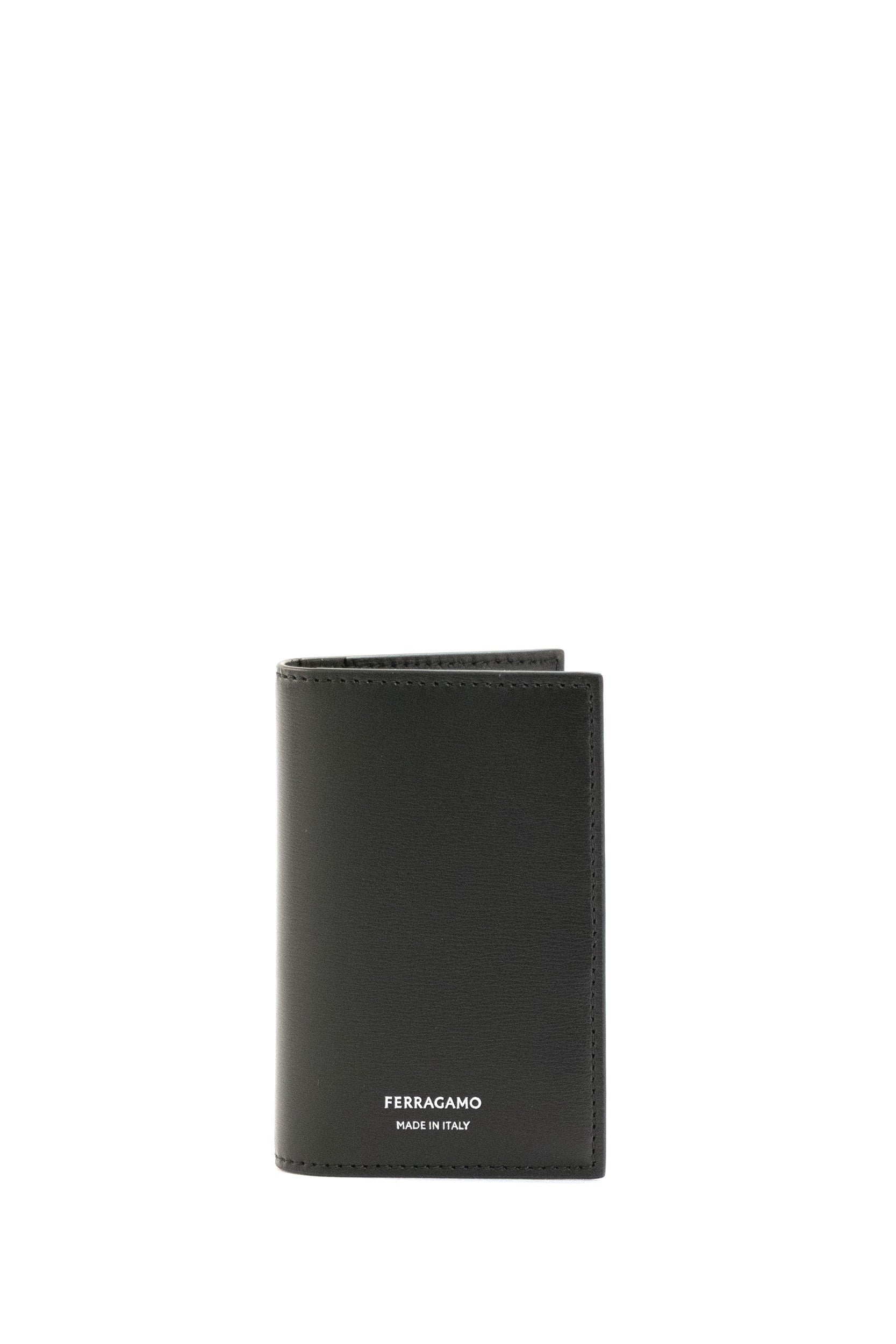 Portapassaporto in Pelle Liscia<BR/> 661332 0770104 NERO FERRAGAMO 