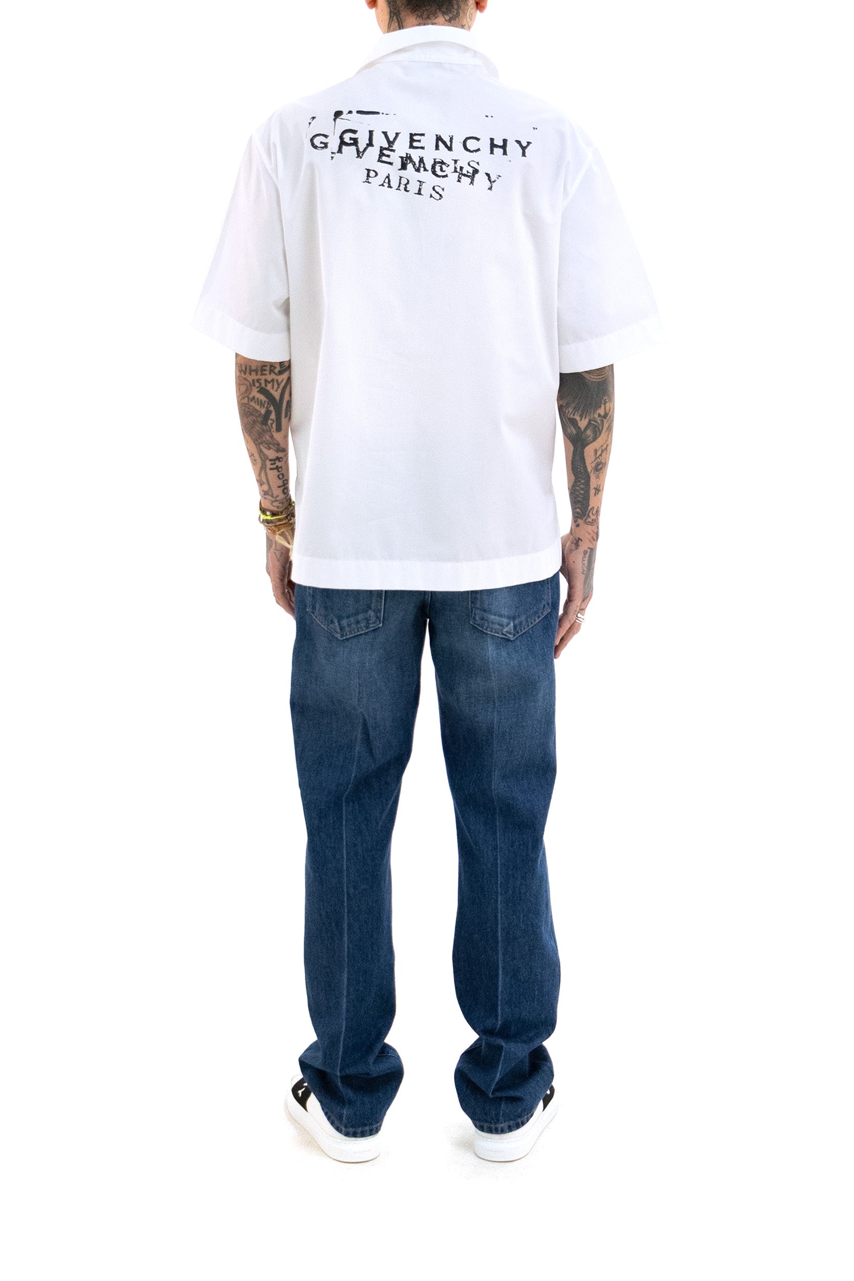 Camicia in popeline di colore bianco <BR/> BM618F1YJQ 100 GIVENCHY 