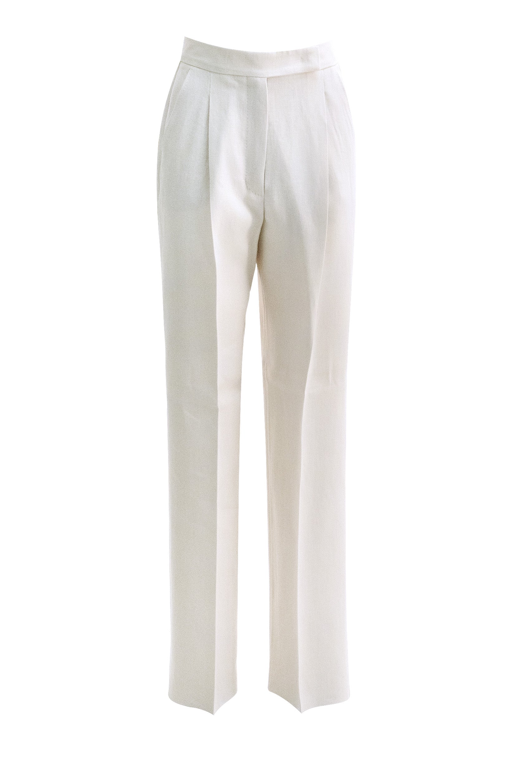 Pantaloni in canapa color avorio<BR/> MXMABATE 001 MAX MARA 