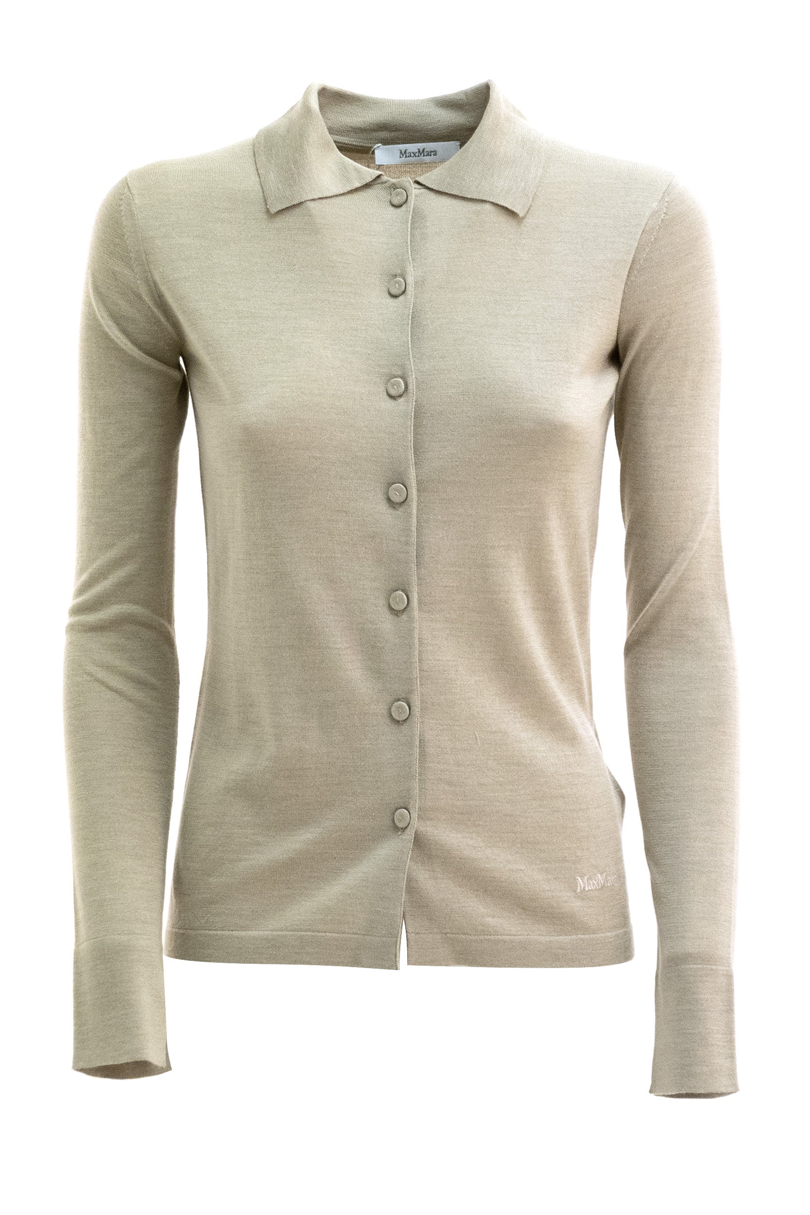 Cardigan in seta e cashmere di colore beige<BR/> MXPFLASH 001 MAX MARA 