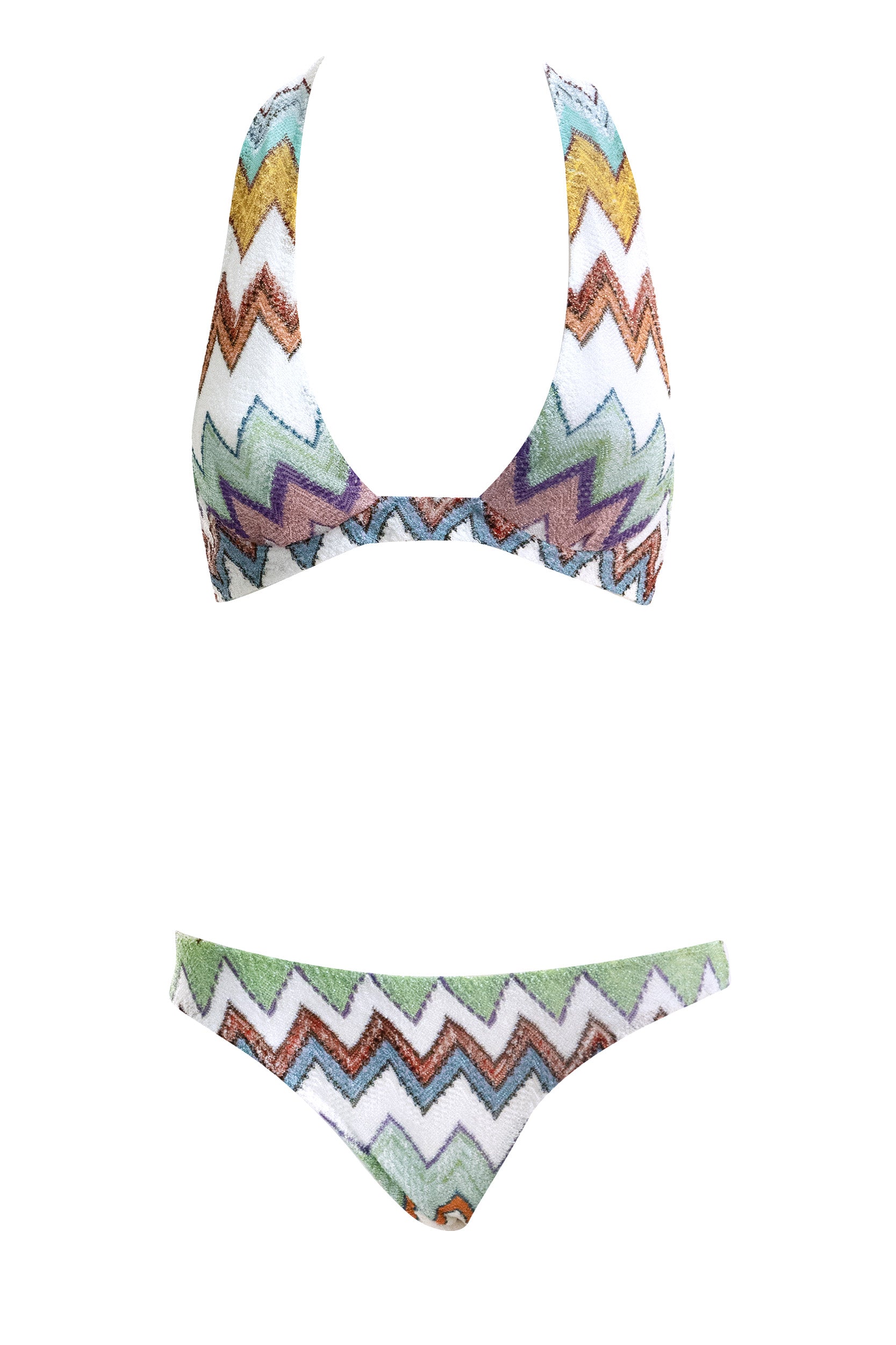 Bikini in viscosa lamé con macro zig multicolore<BR/> MS26SP09-BR014K SM9X5 MISSONI 