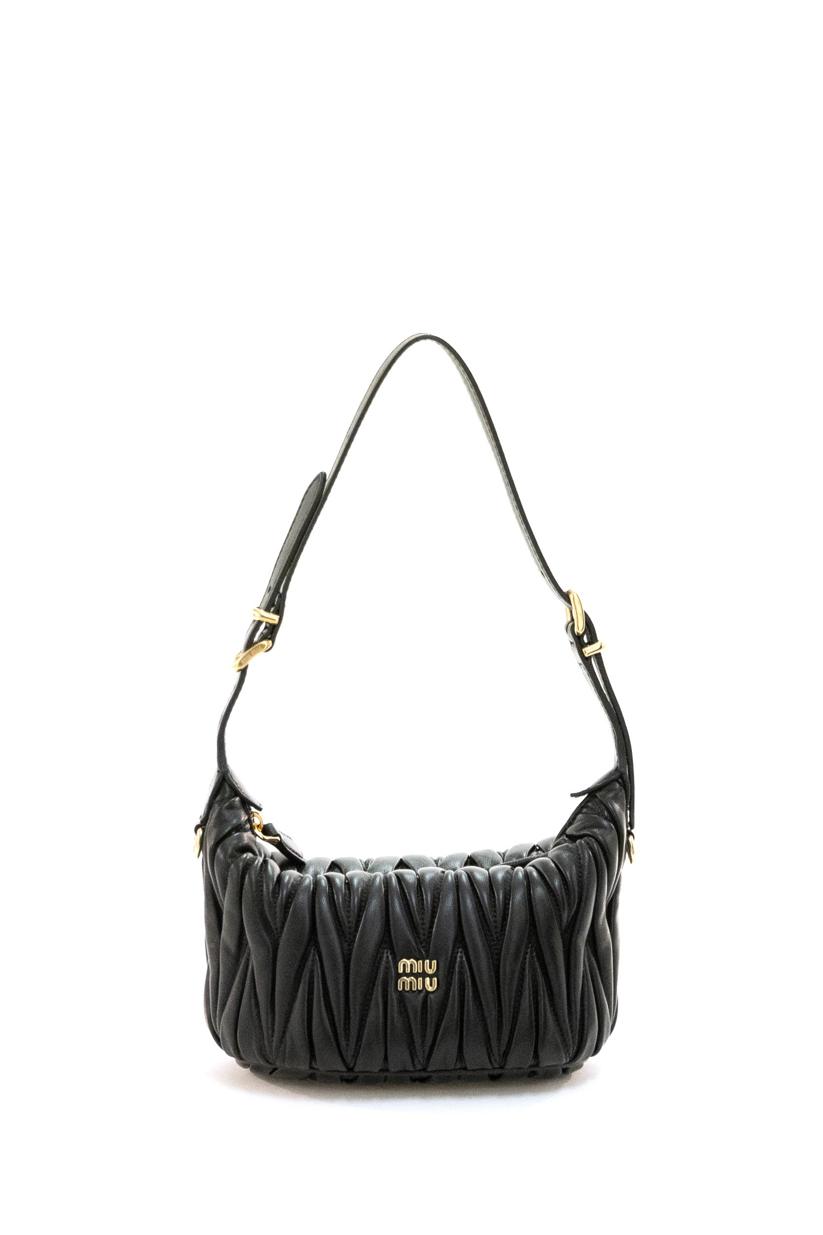 Pouch in nappa matelassé color nero<BR/> 5BP100 AN88 F0002 MIU MIU 