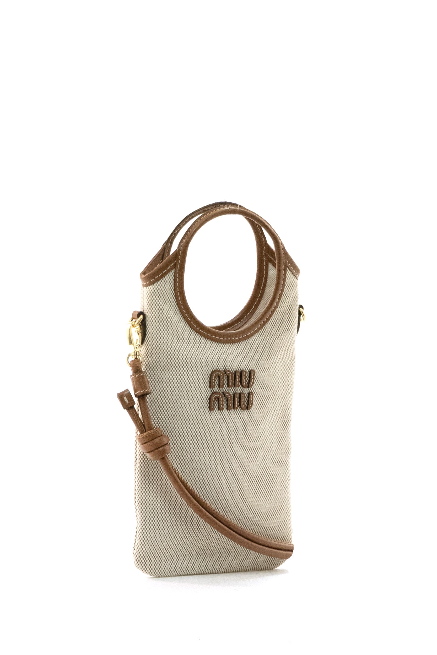 Pouch in Canapa e Pelle<BR/> 5ZT080 ACRN F062F MIU MIU 